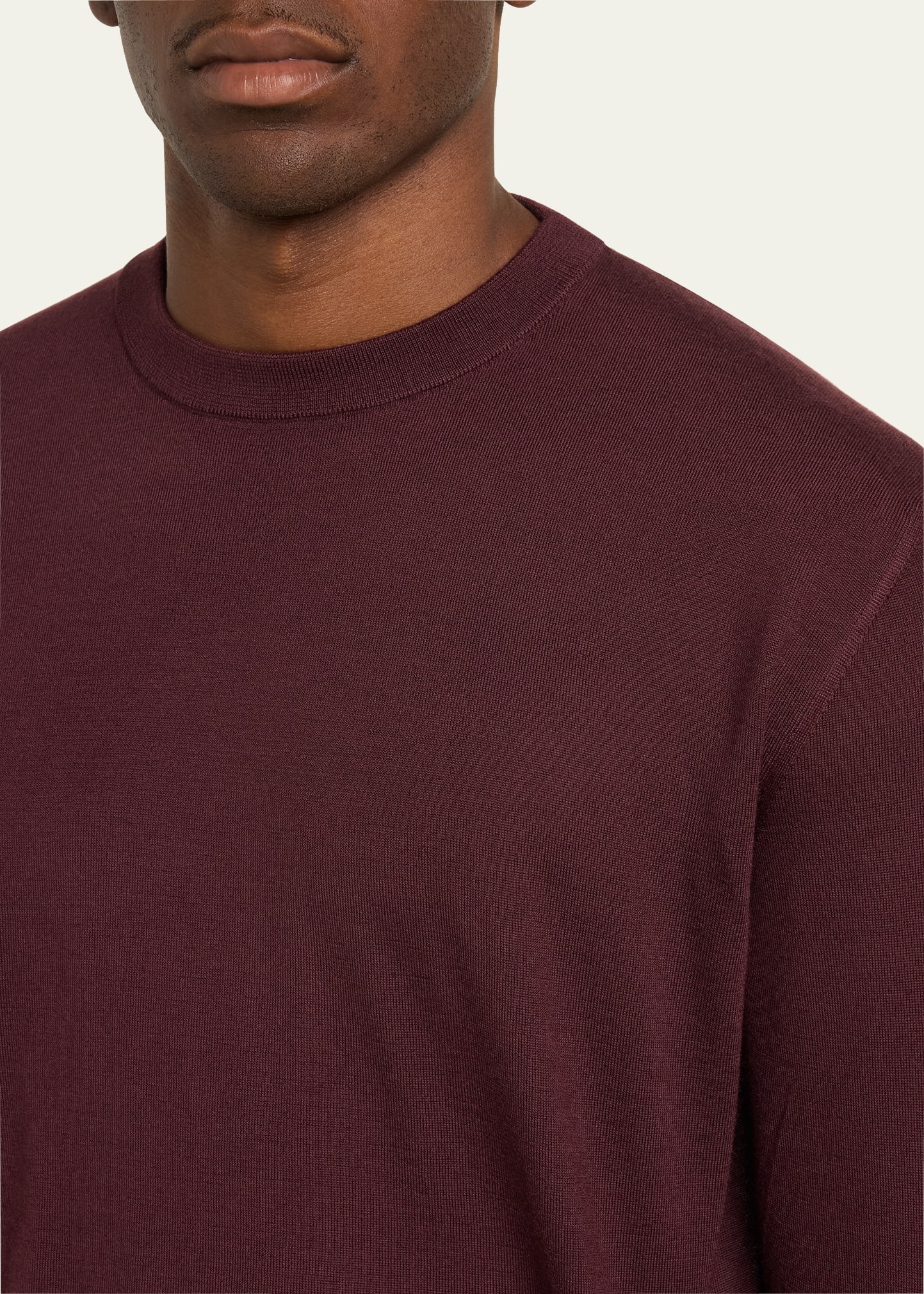 Men's Cashmere Stocking Stitch Crewneck Sweater - 5