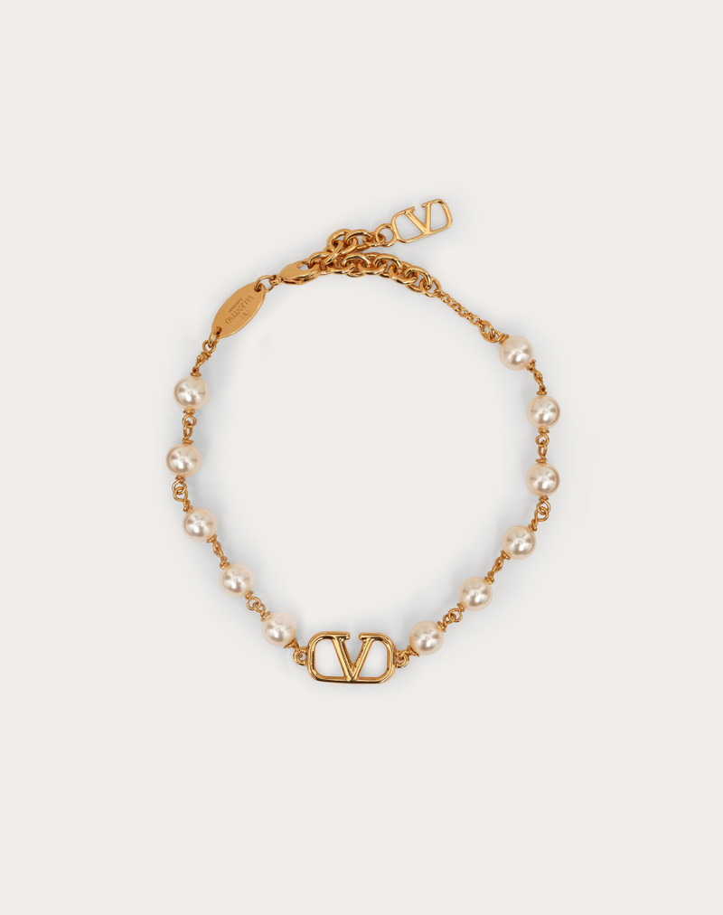 VLOGO SIGNATURE BRACELET WITH PEARLS - 1