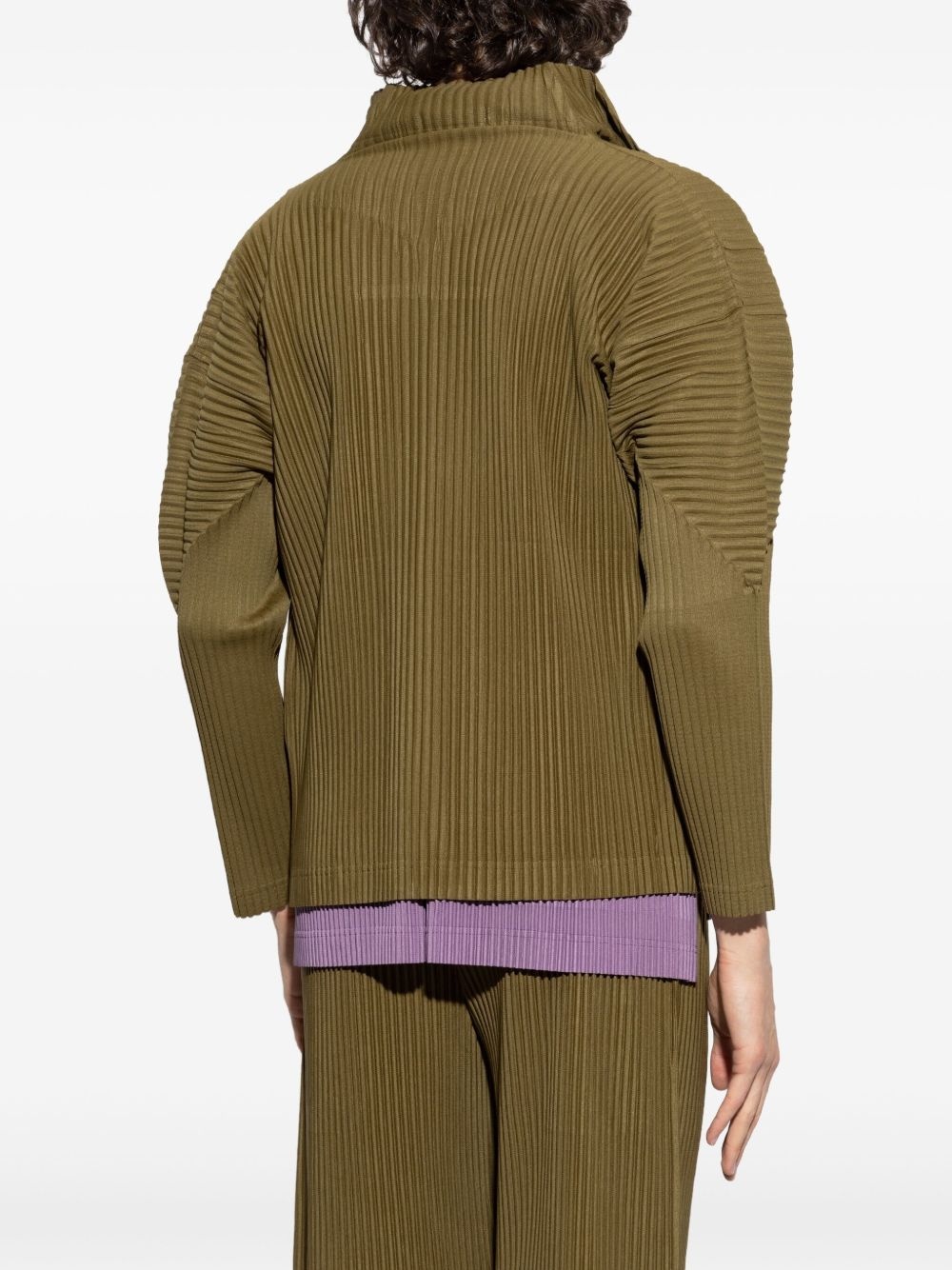 pleated zip-up jacket - 4