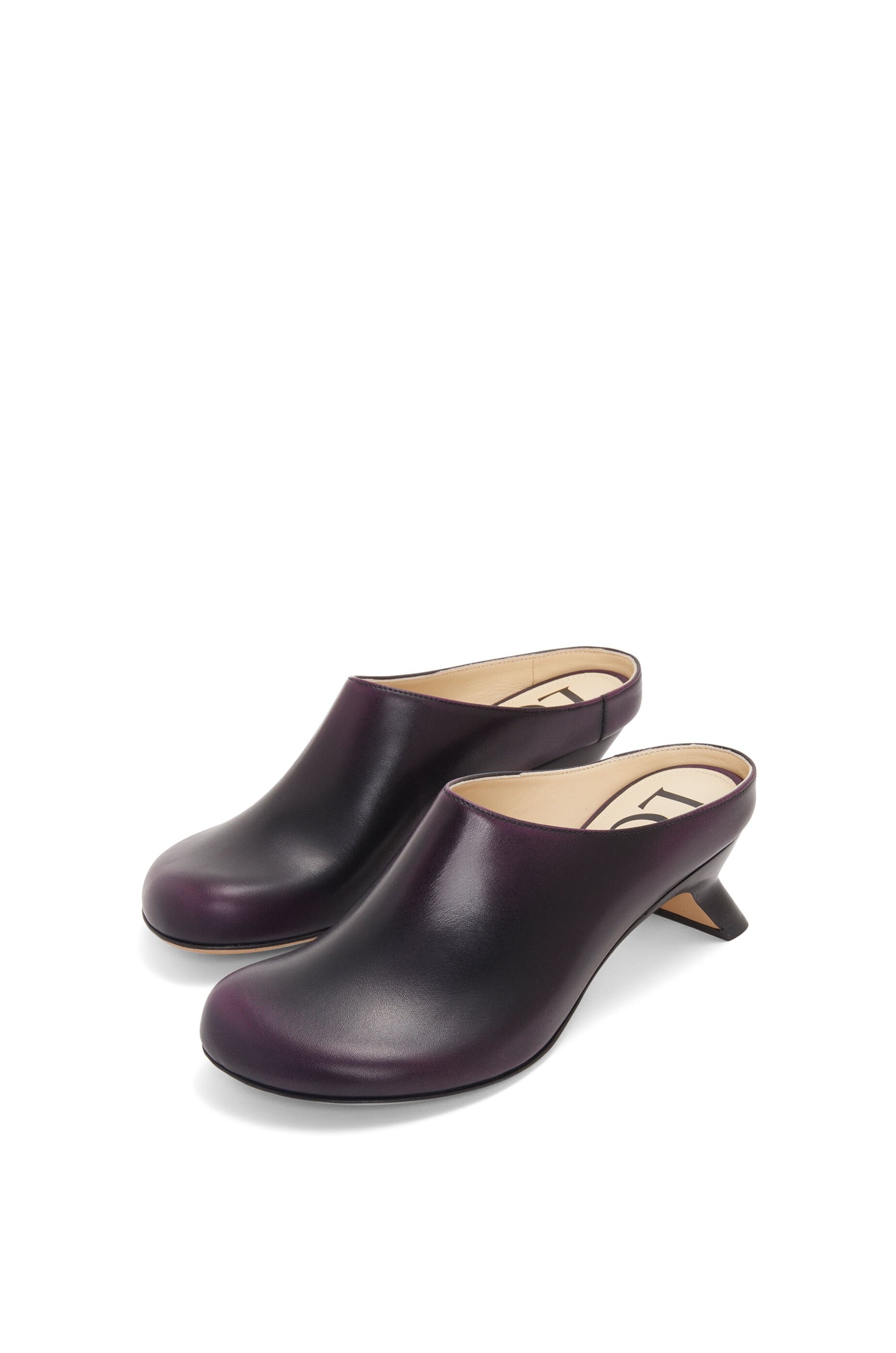 Kitten heel mule in bi-colour brushed-off calfskin - 2