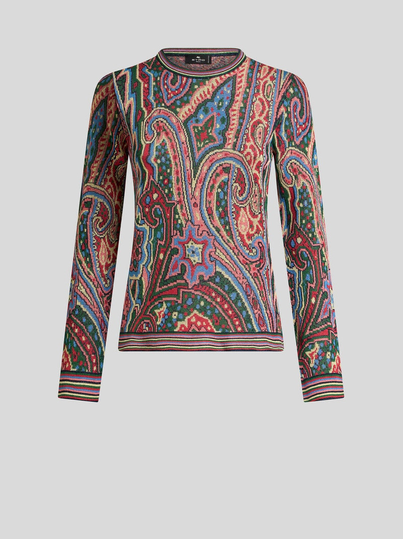 MULTICOLOURED PAISLEY JACQUARD SWEATER 1