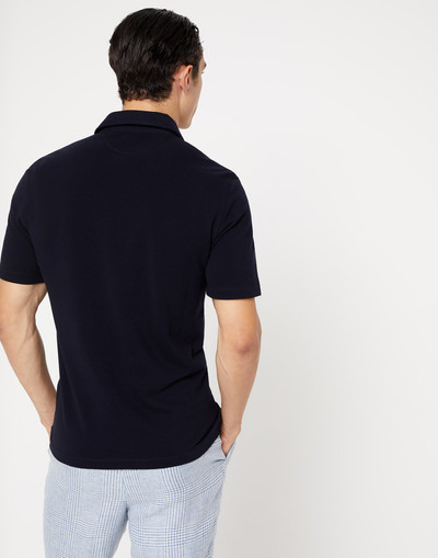 Brunello Cucinelli Cotton piqué shirt-style collar polo outlook