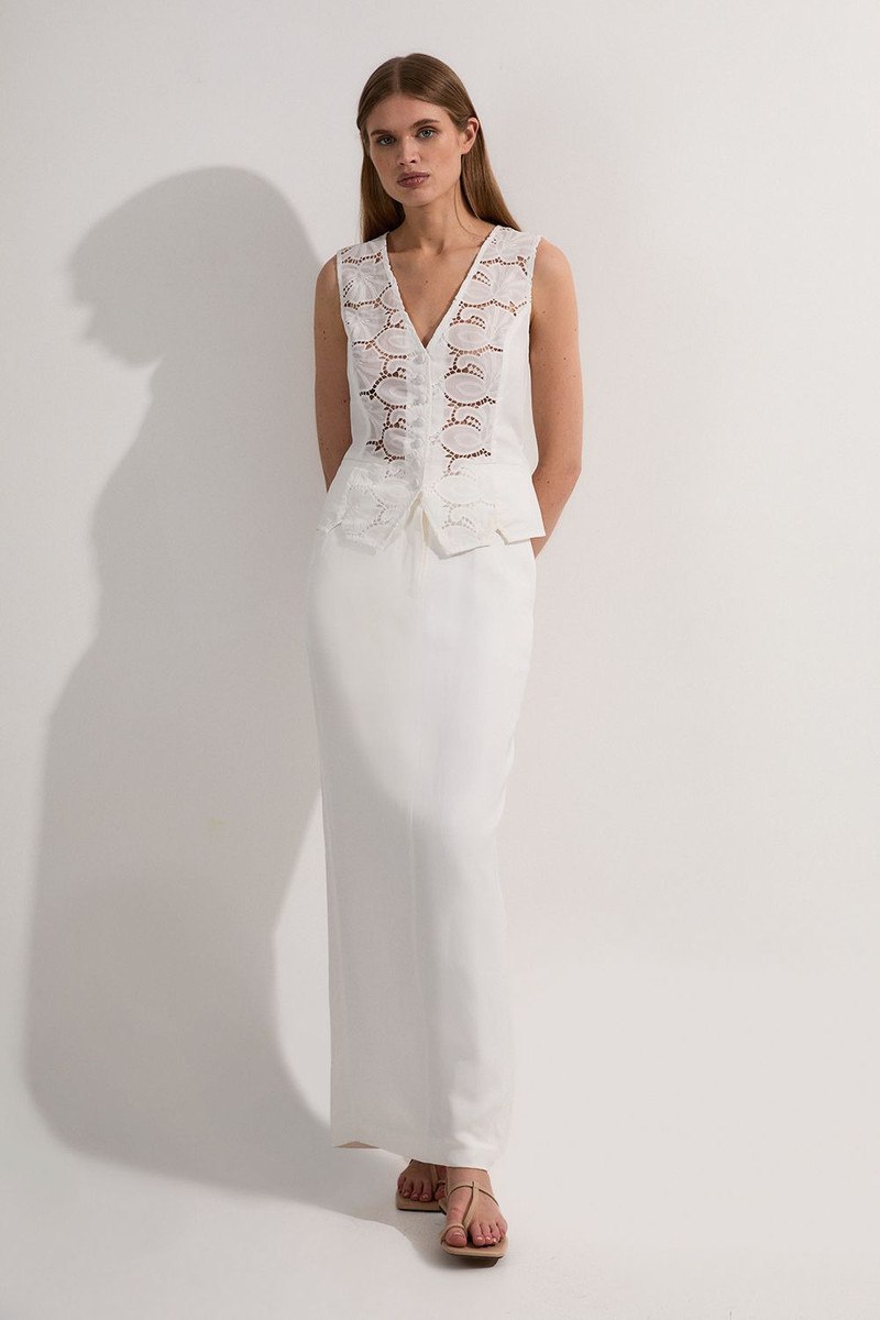 Cotton Cutwork Woven Waistcoat 3