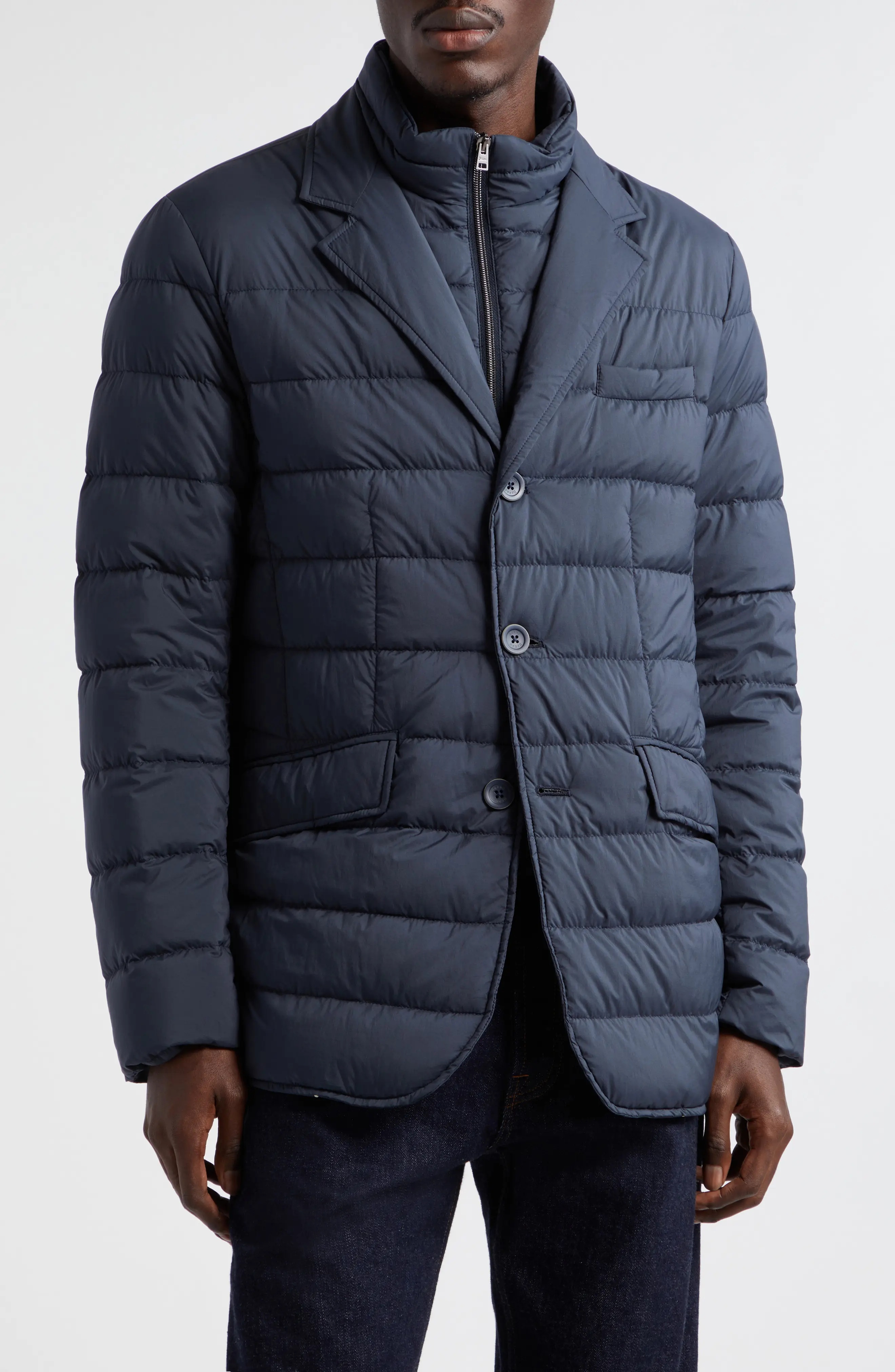 Herno La Giacca Water Resistant Down Blazer with Removable Bib - Main Image