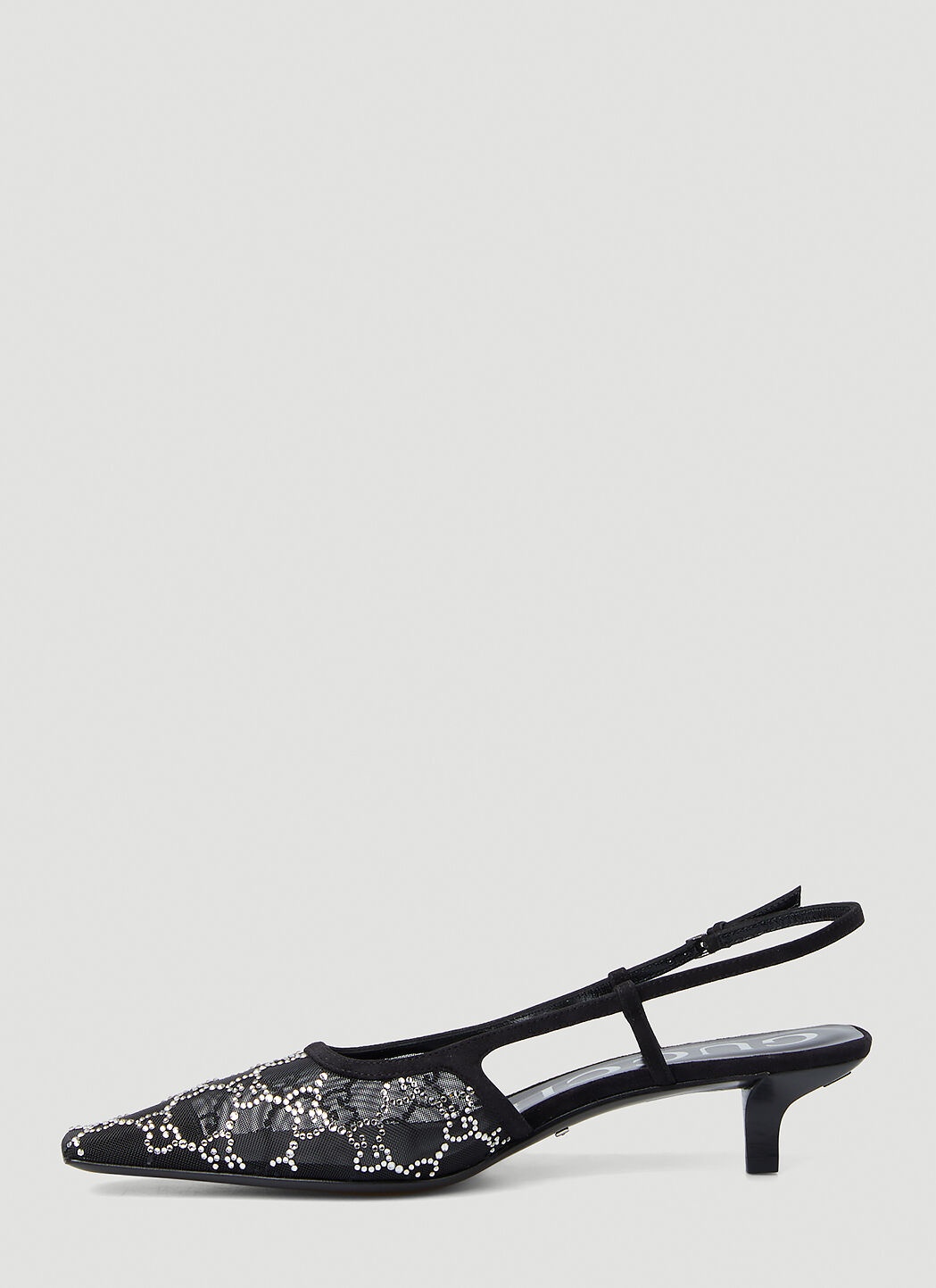 Crystal GG Slingback Kitten Heels - 3