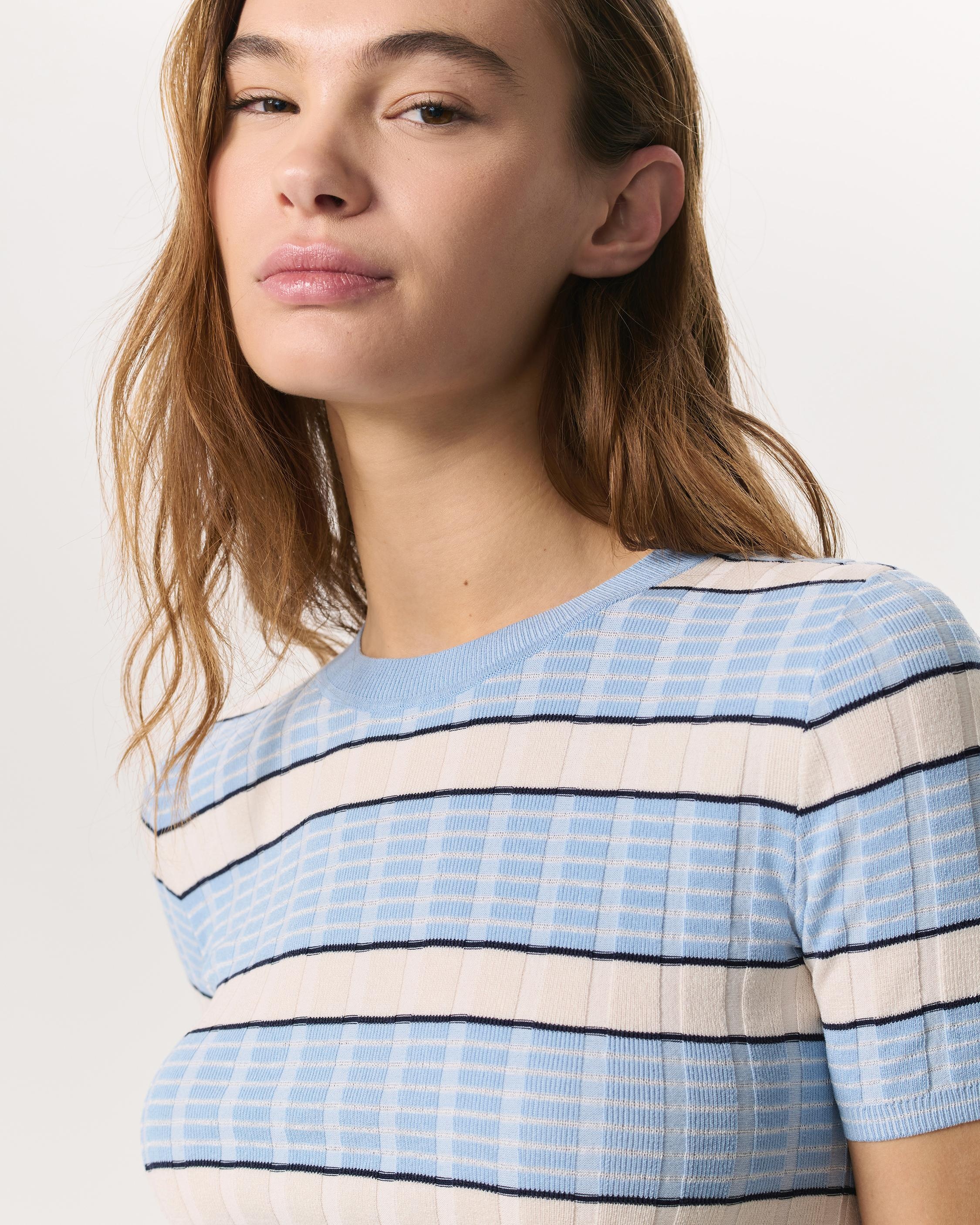 Eloise Striped Short-Sleeve Sweater - 6