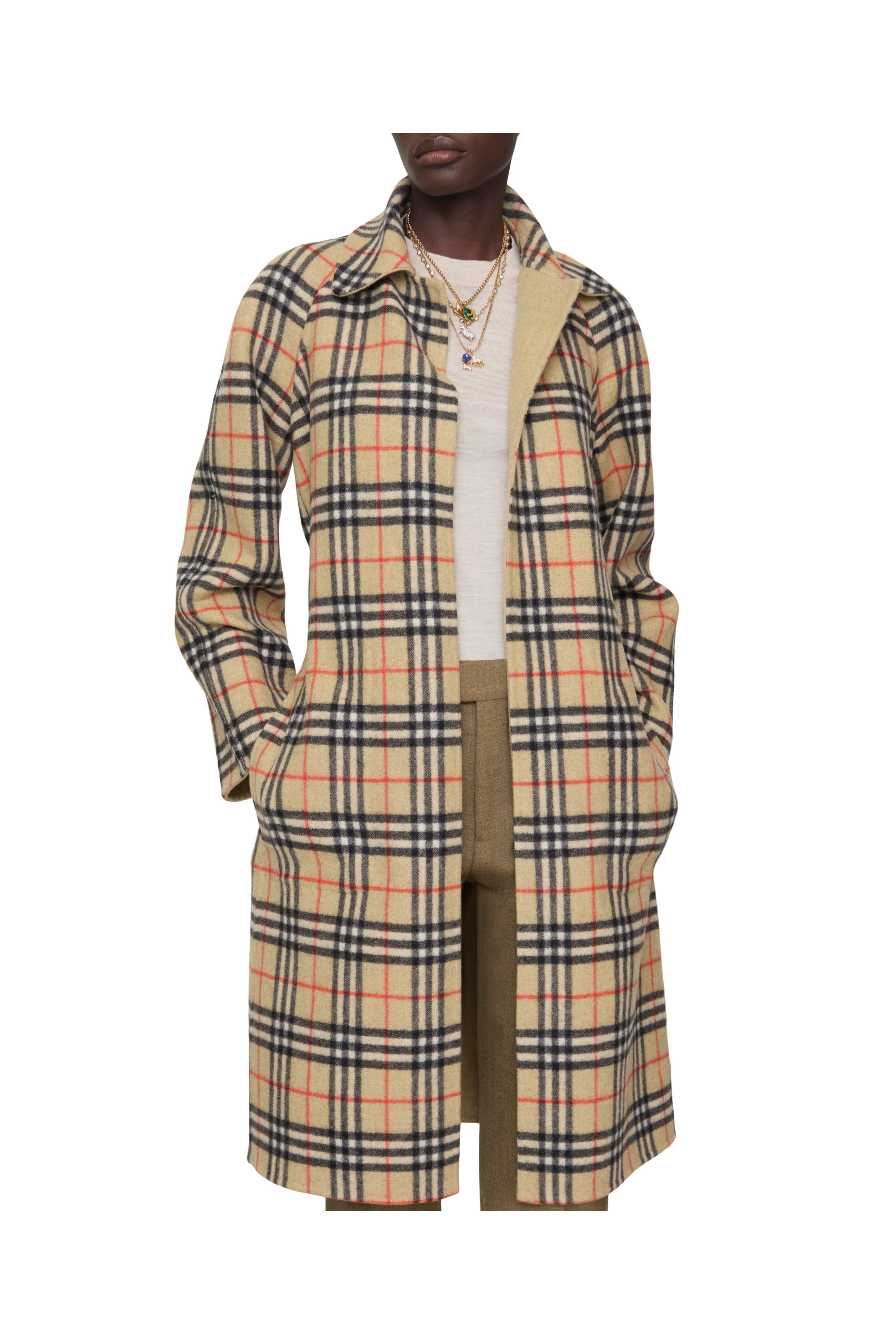 burberry Reversible Wool Wrap Coat in Sand Beige at Nordstrom - 5