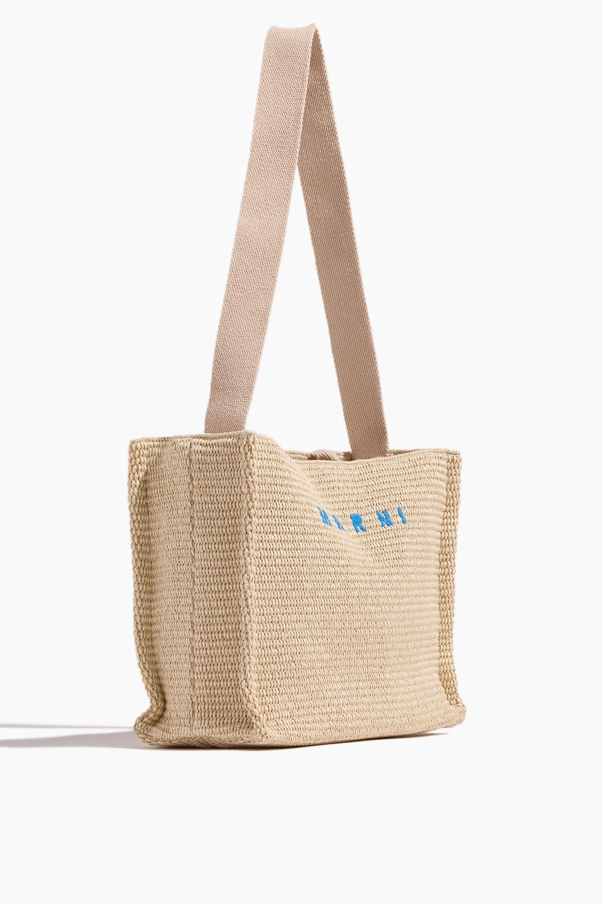 Raffia Small Tote Bag in Silk White - 2