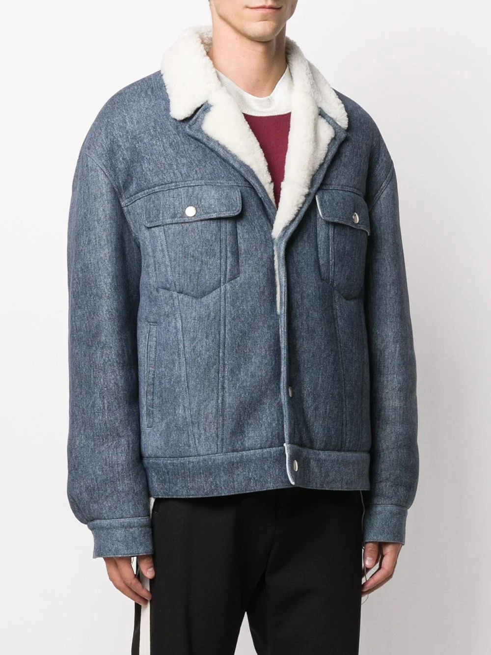 denim mouton jacket - 4