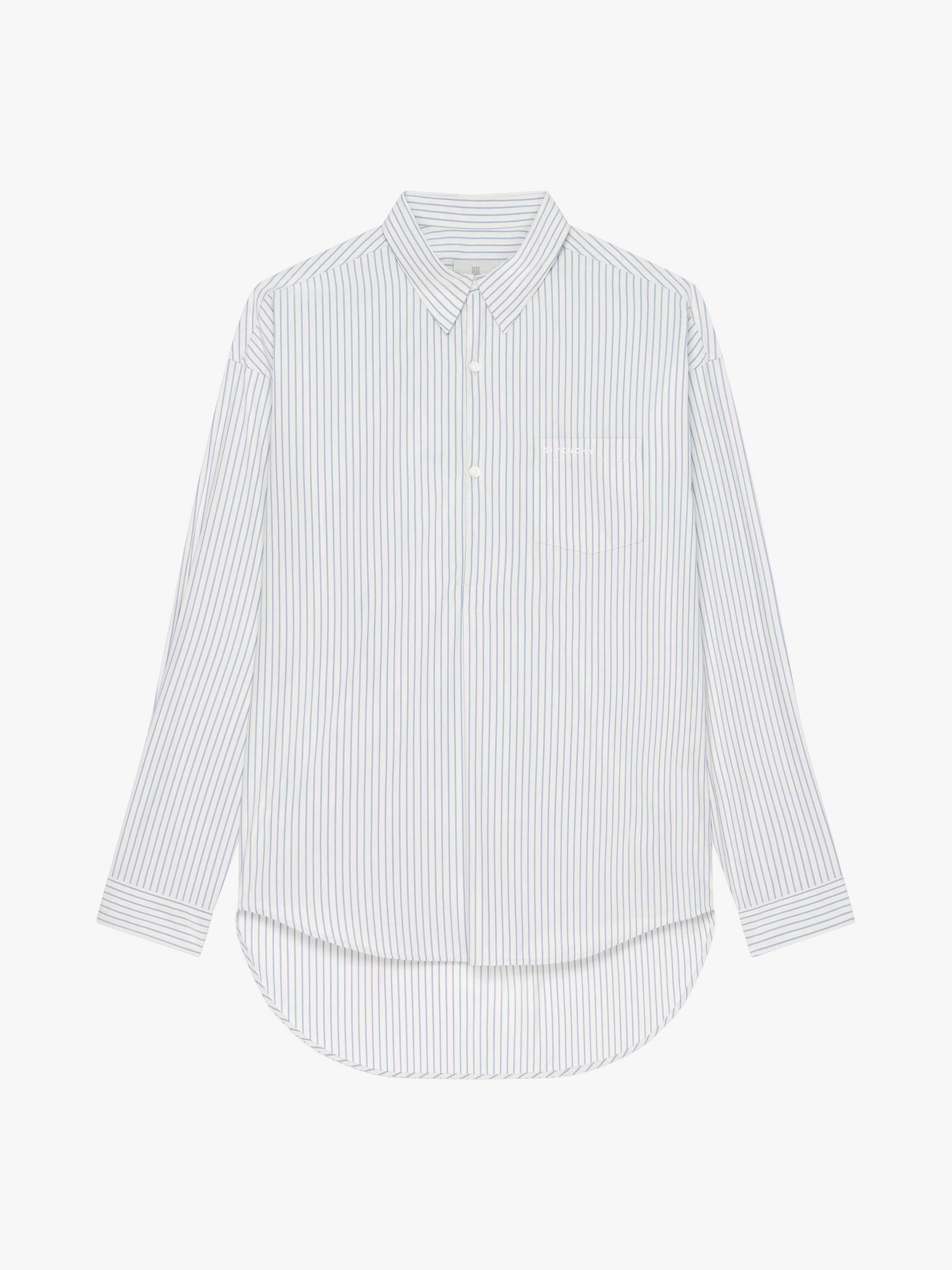 OVERSIZED ASYMMETRICAL SHIRT IN COTTON WITH STRIPES - 1