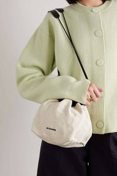 Jil Sander Leather-trimmed canvas bucket bag outlook