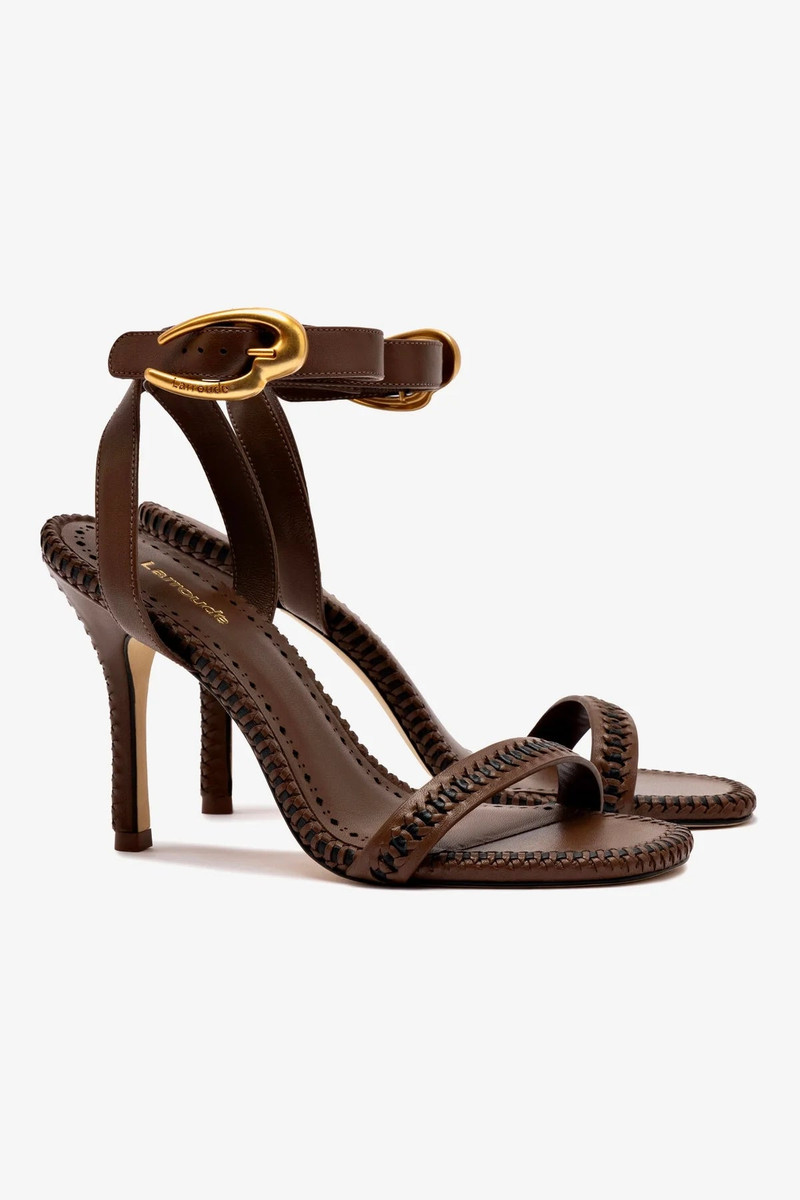 Larroudé Verona Sandal In Burnt Umber Leather outlook