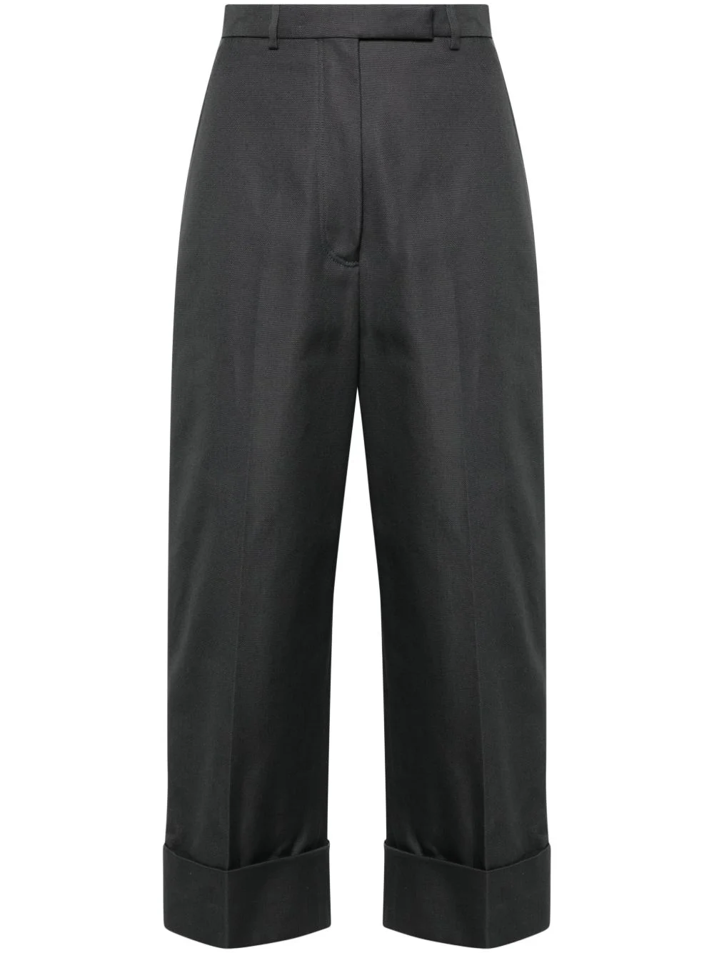 high-waisted canvas trousers - 1