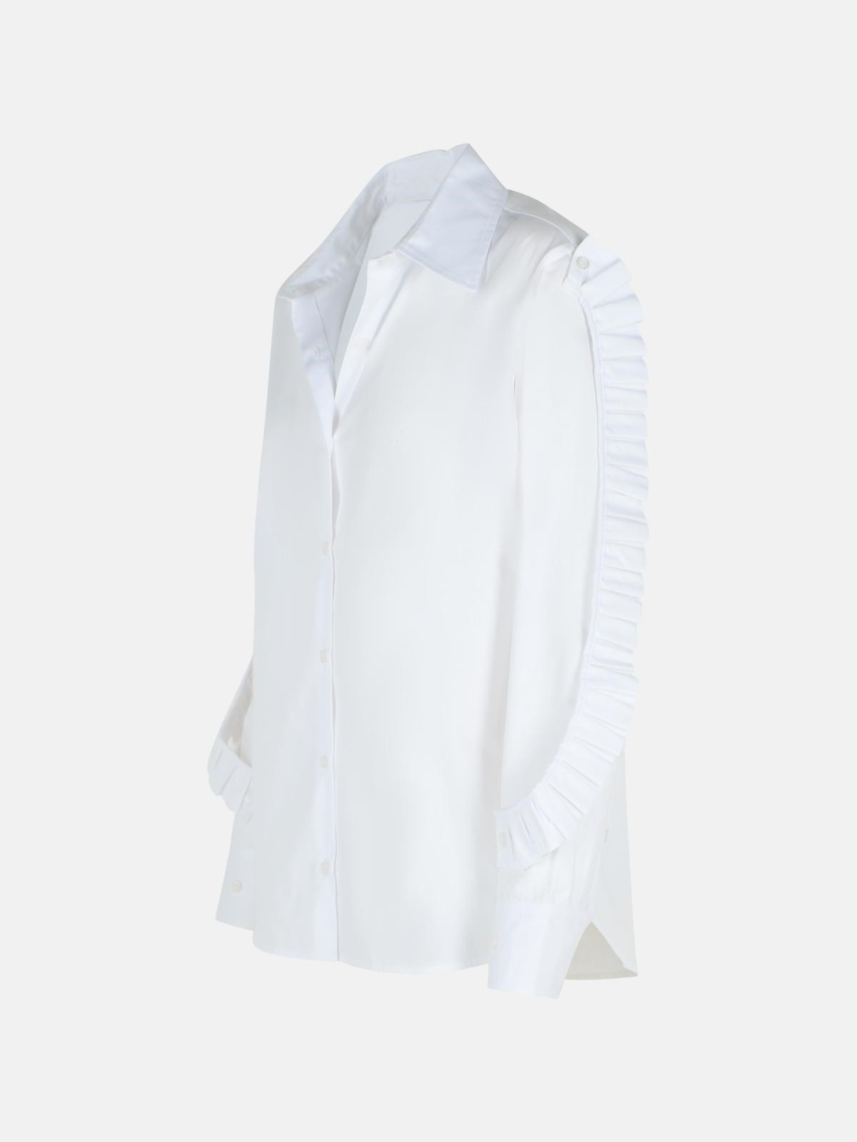 'RUFFLE' WHITE COTTON SHIRT - 2