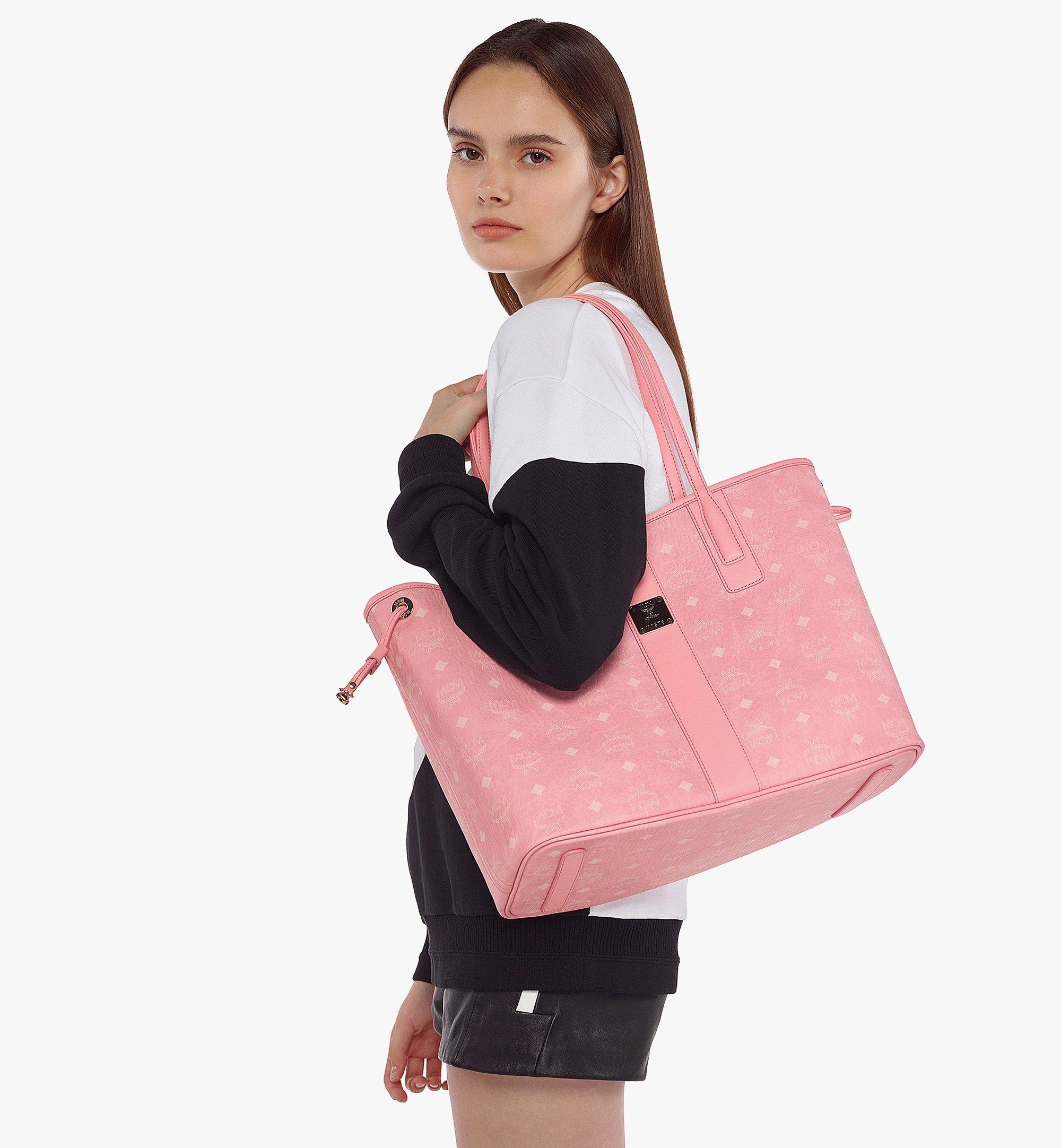 Mcm Women's Small Liz Reversible Visetos Tote Bag - Pink Blossom