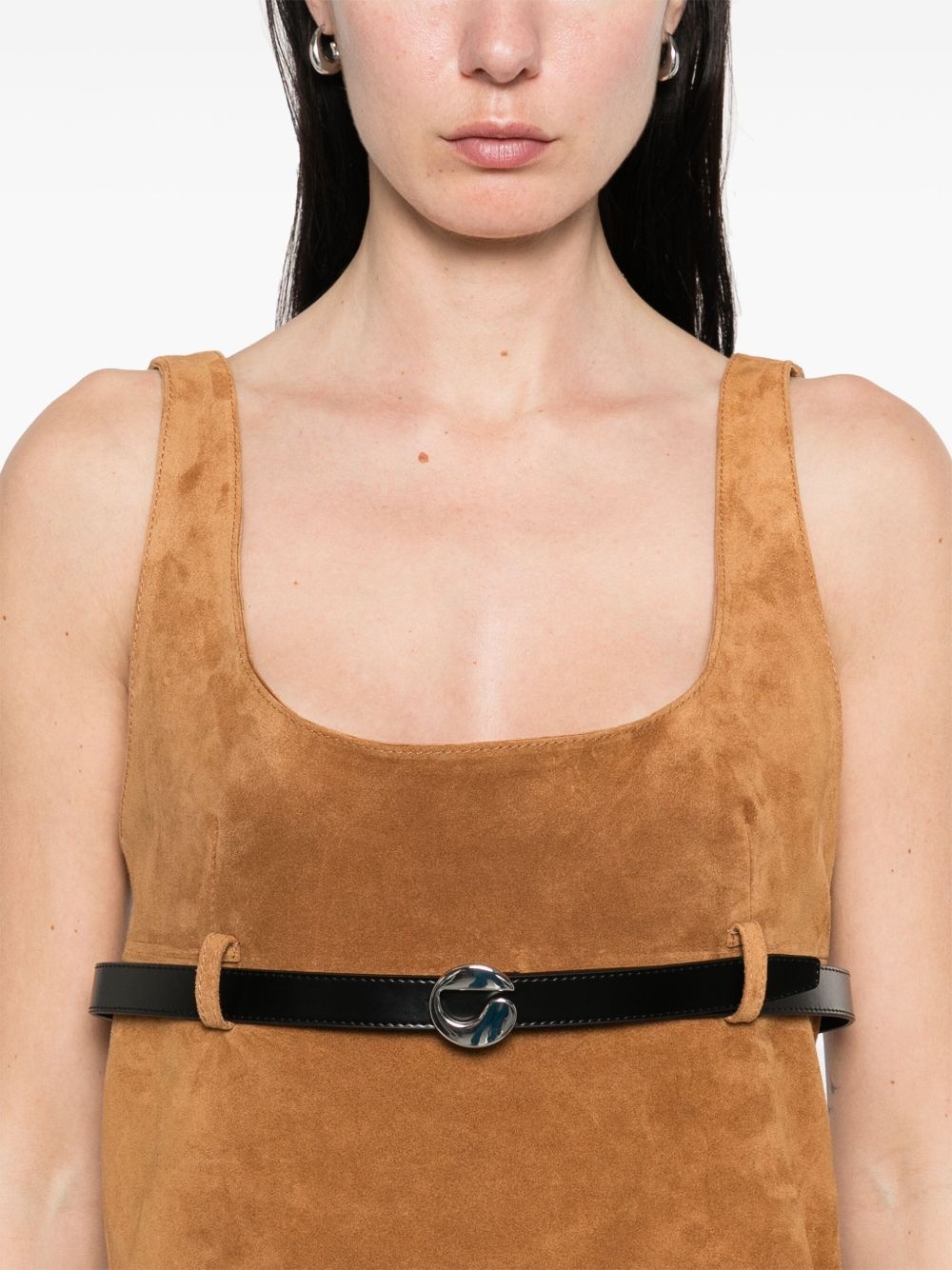 belted suede mini dress - 5