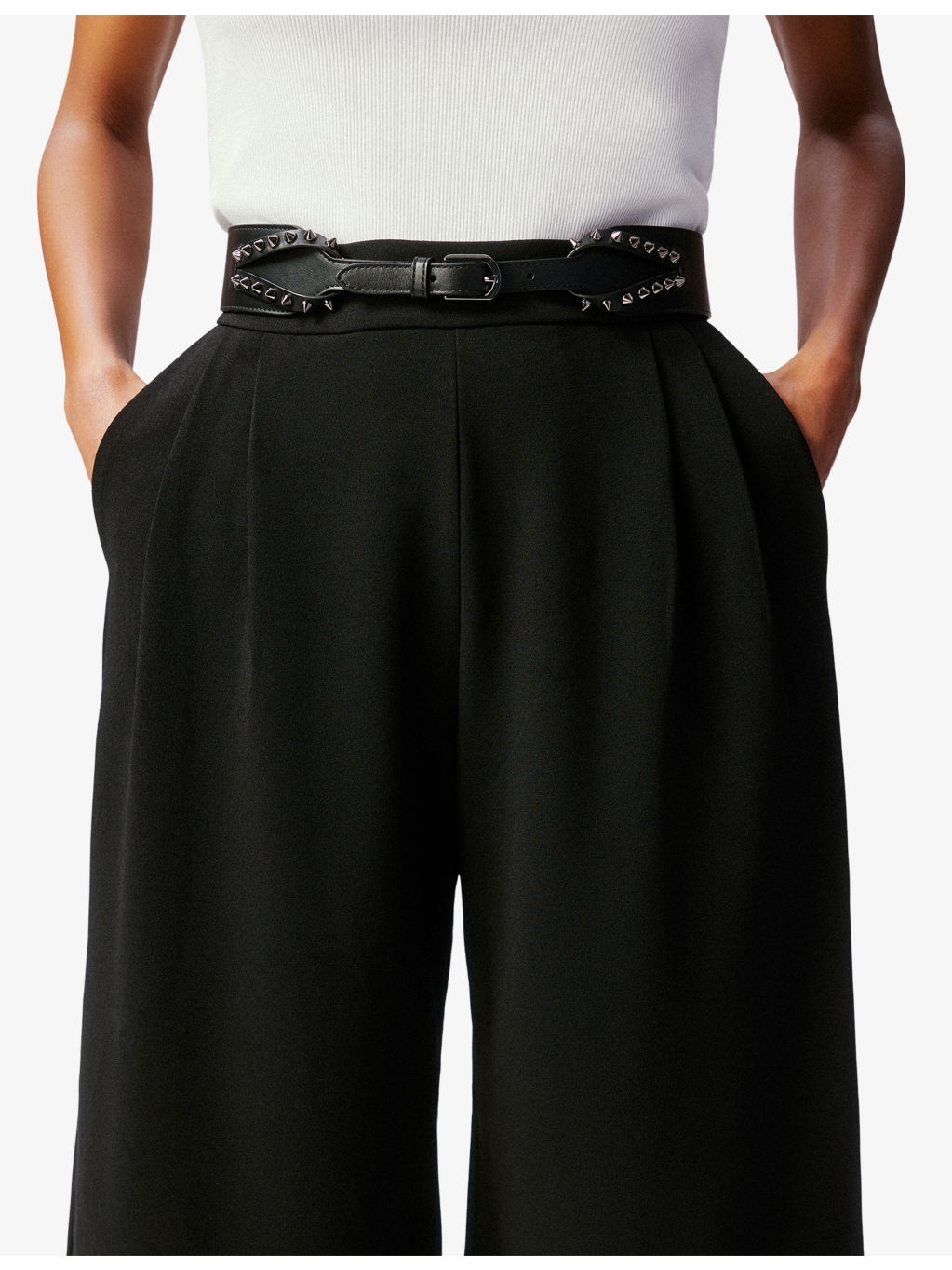 Cabata Spike Leather Belt - 3