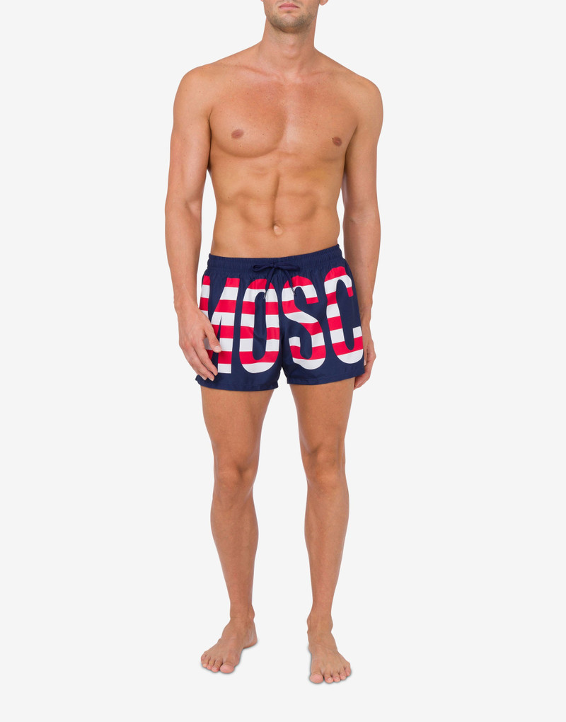 SWIM BOXER STRIPED LETTERING LOGO 1