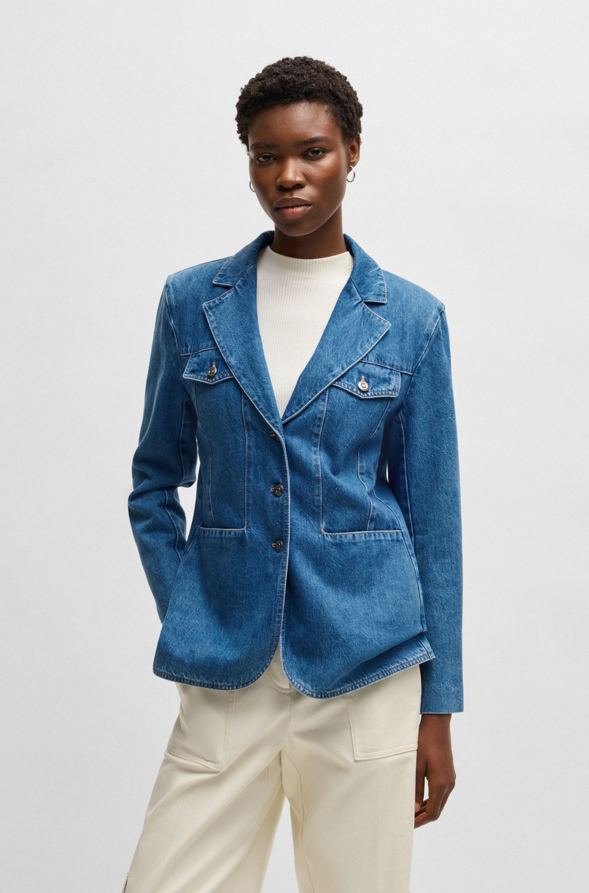SLIM-FIT BLAZER IN BLUE SELVEDGE DENIM - 2