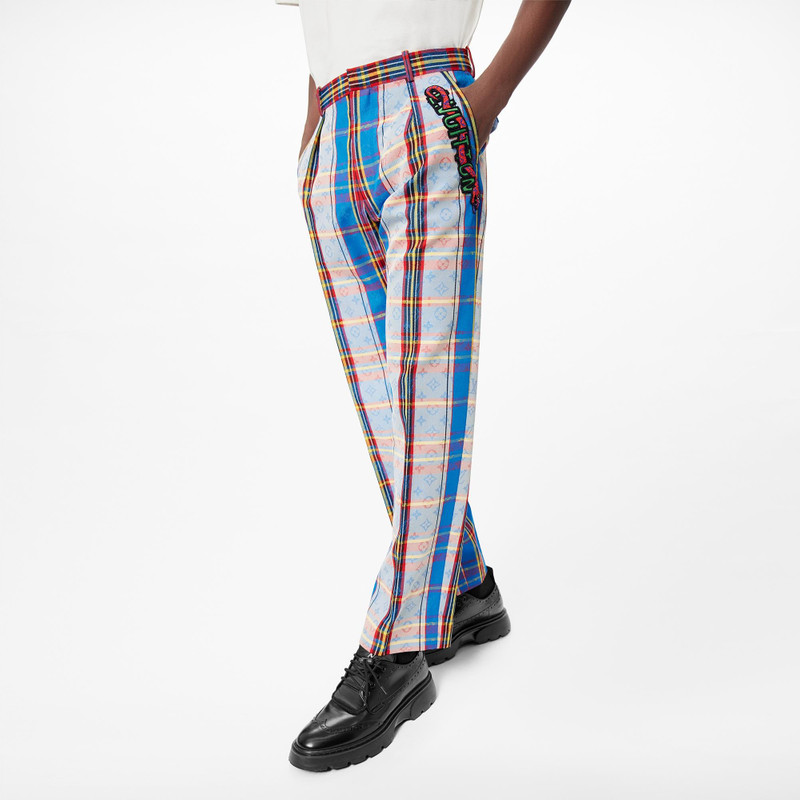 Monogram Check Pleated Pants 3