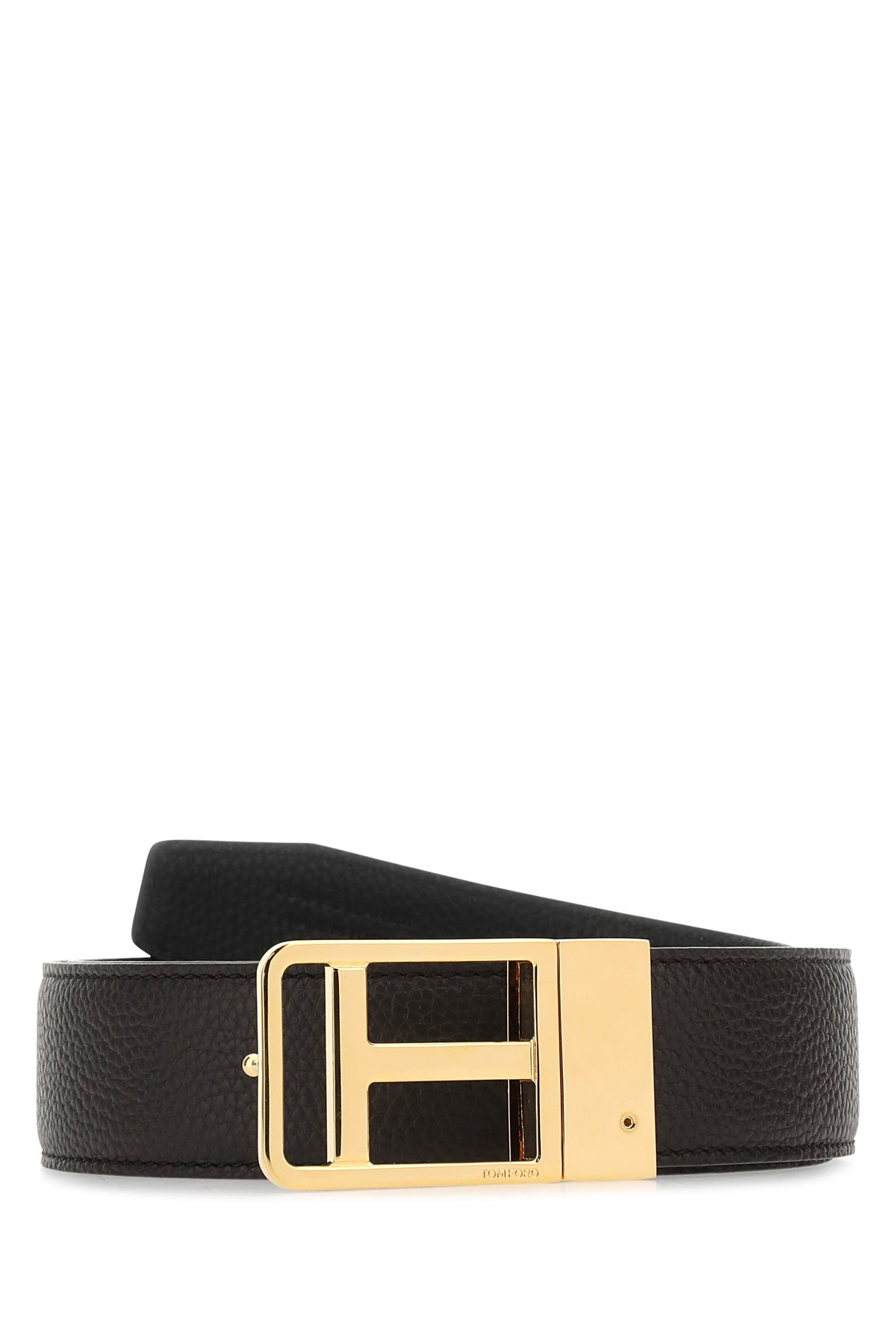 Black leather belt - 1