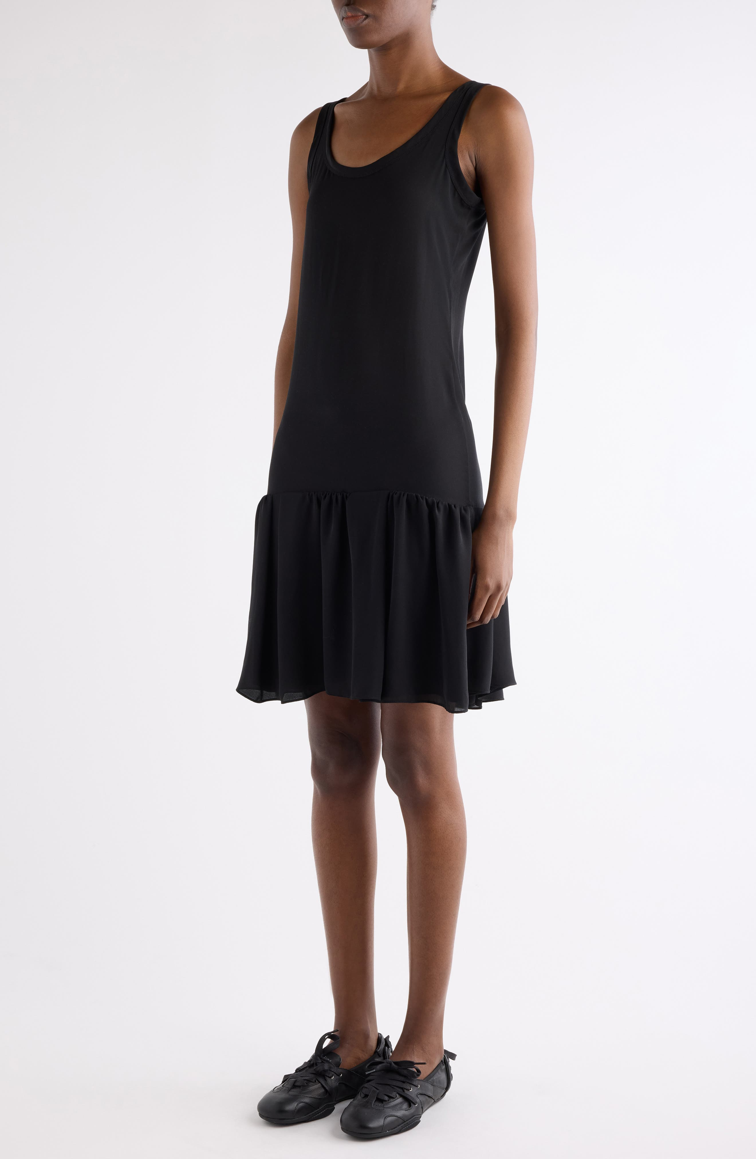 Acne Studios Ennie College Layered T-Shirt Dress Set in Anthracite/Black at Nordstrom - 4
