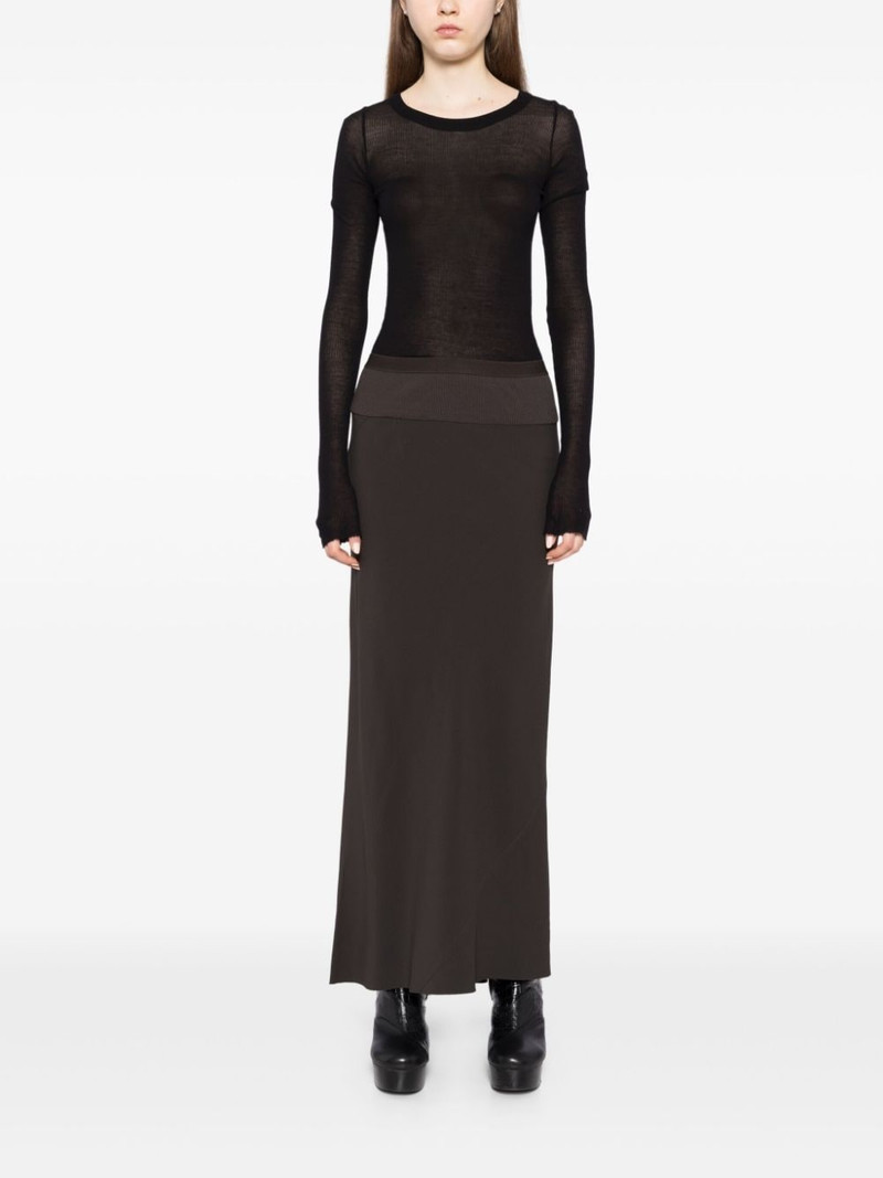 Rick Owens ribbed flared skirt outlook
