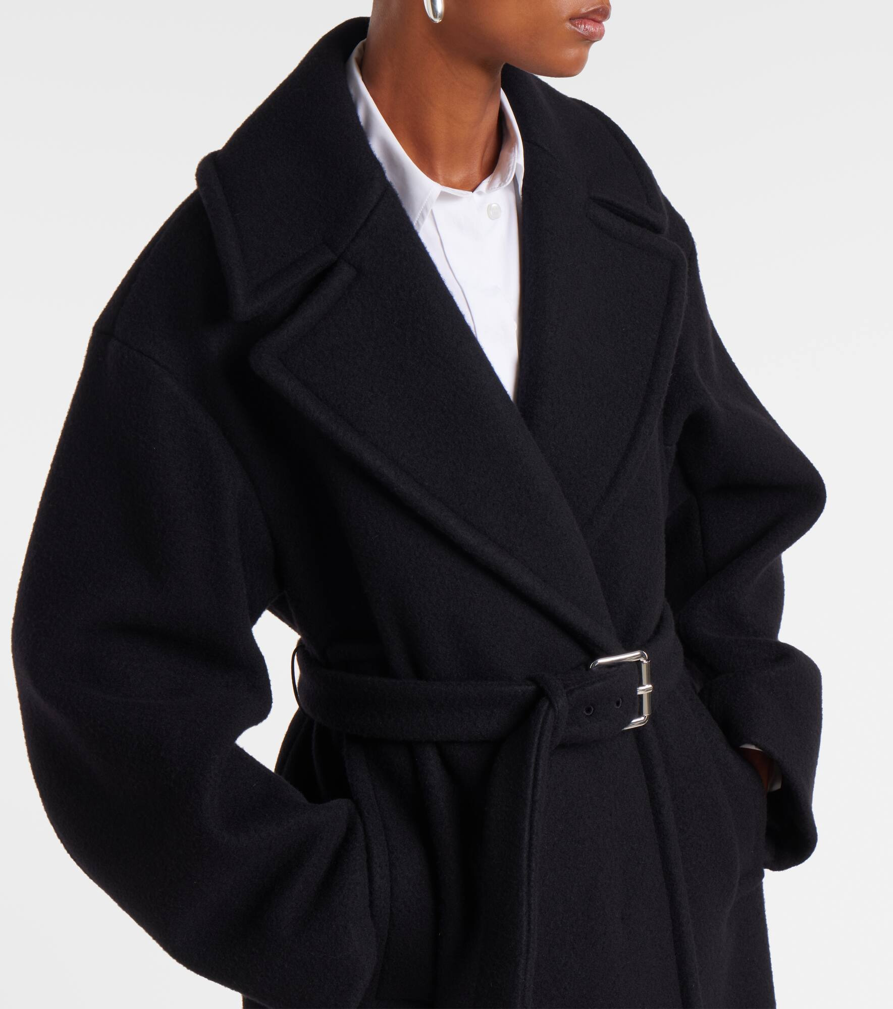 Zebra virgin wool wrap coat - 4