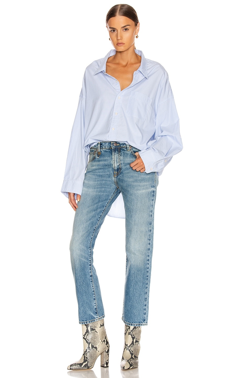 Drop Neck Oxford Shirt - 4