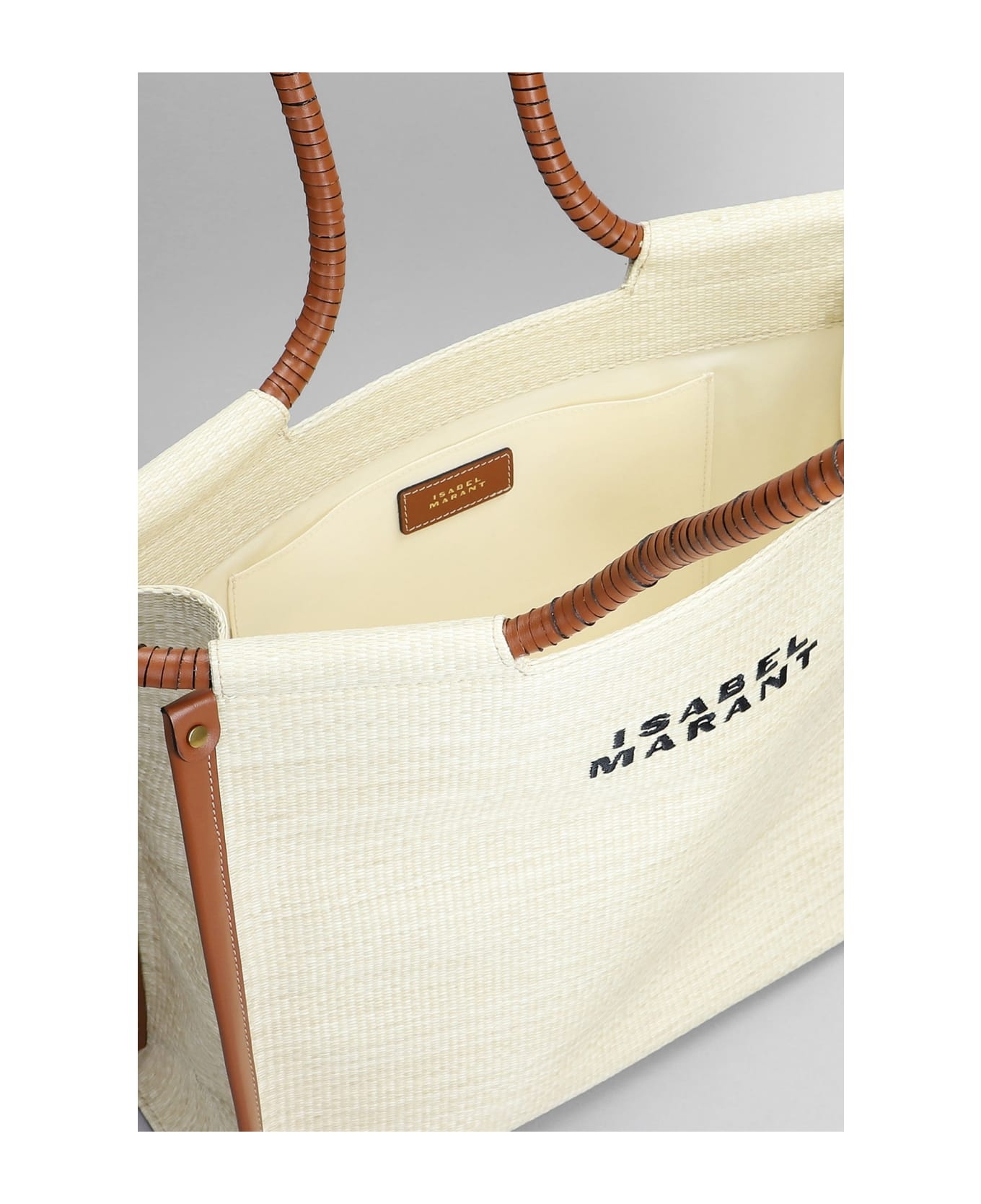 Toledo Small Tote In Beige Cotton - 4