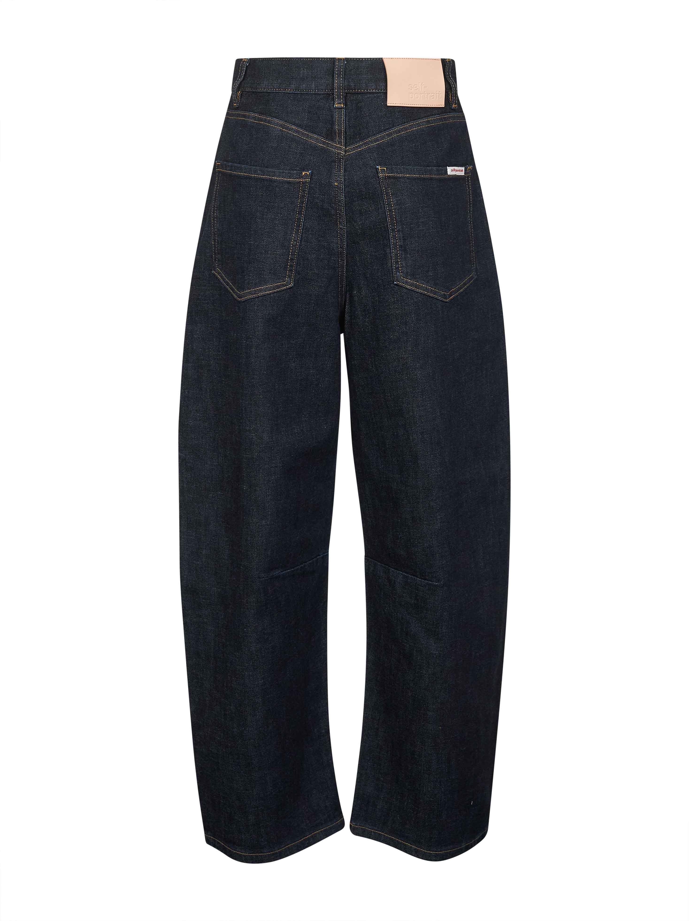 Blue cotton denim barrel jeans - 2