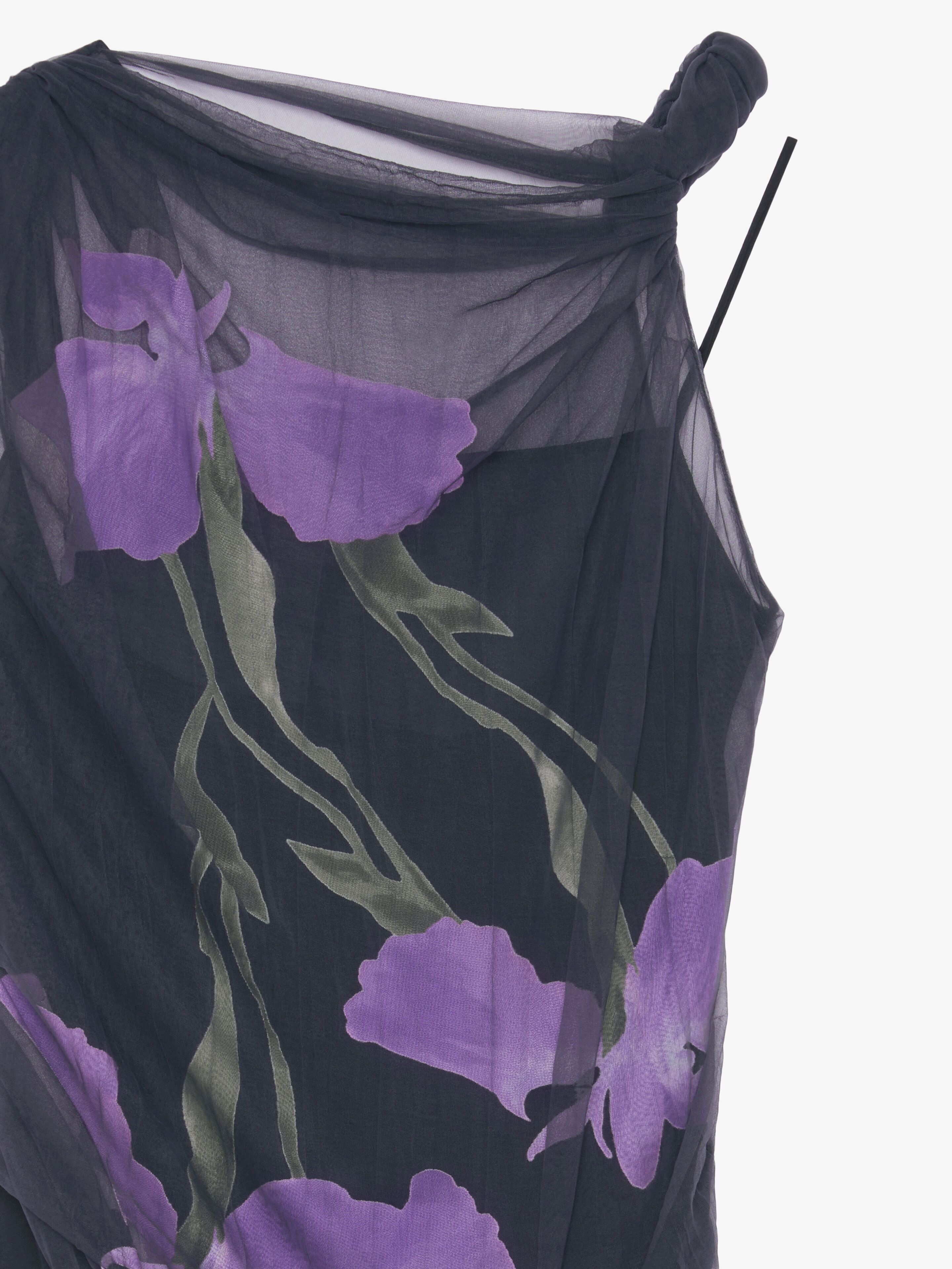 DRESS IN FLORAL DÉVORÉ SATIN JERSEY - 5