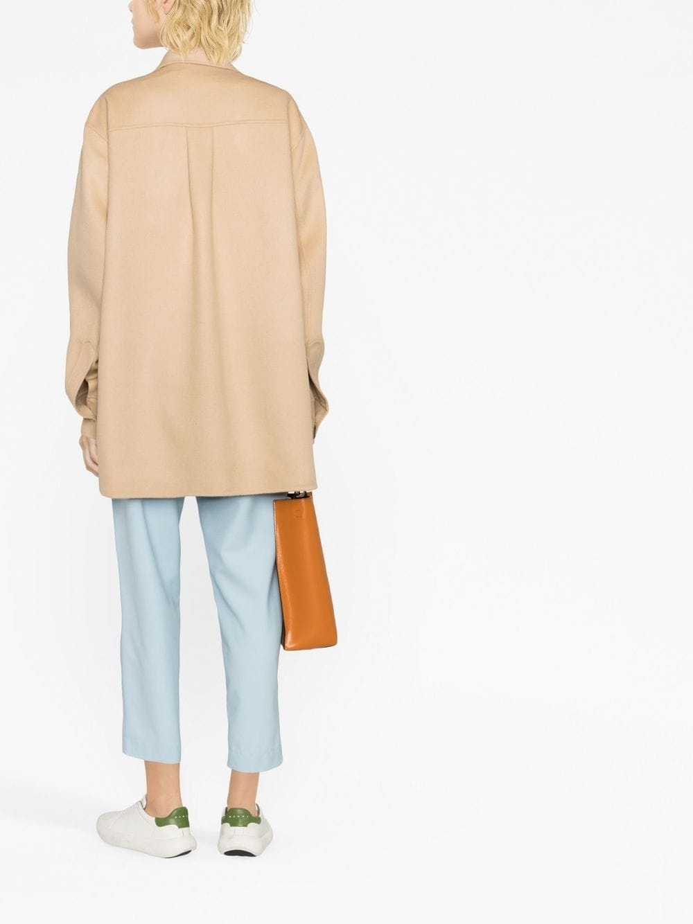 logo-embroidered shirt jacket - 3