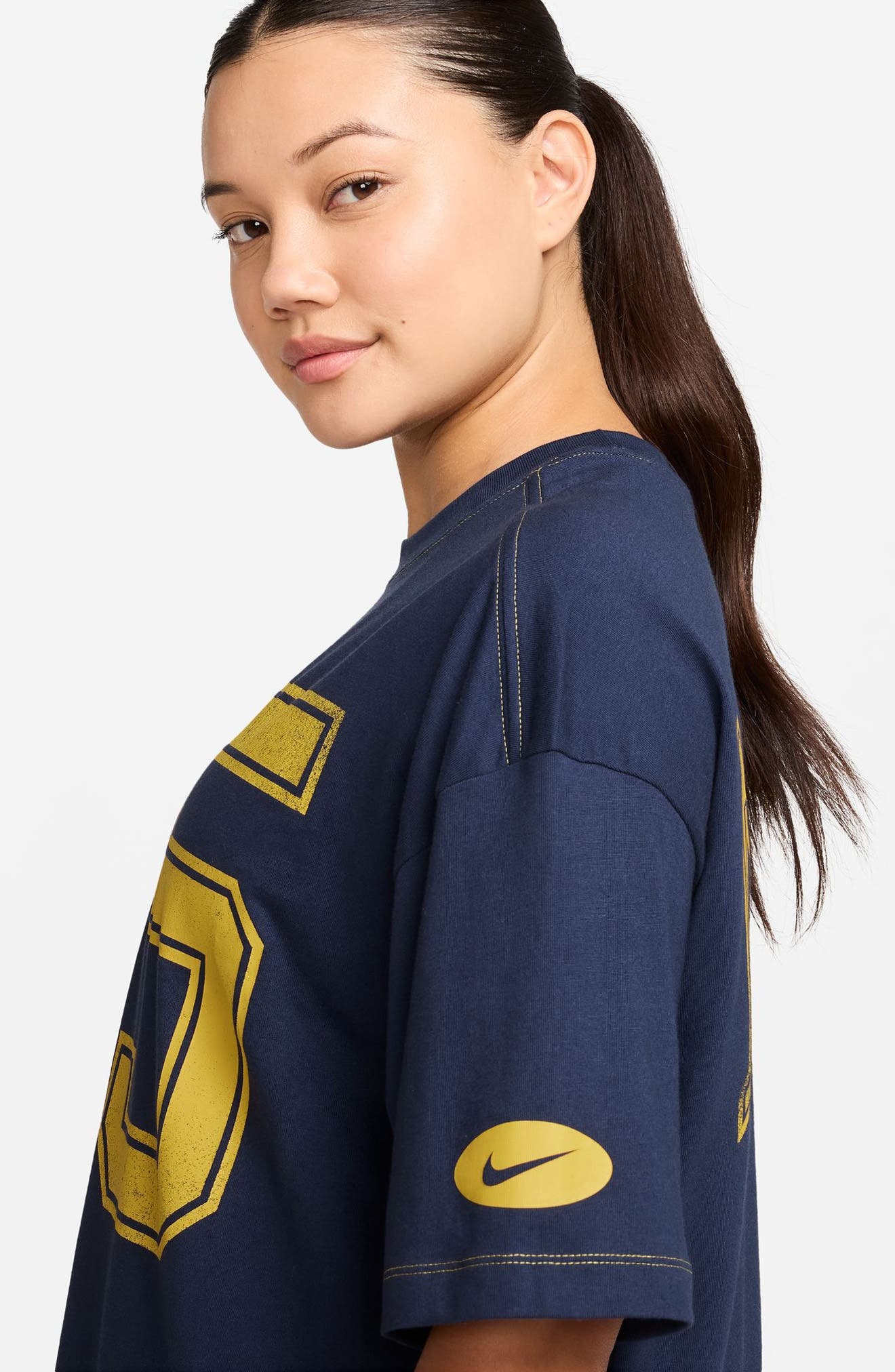 Nike Sportswear Street Oversize Cotton T-Shirt in Midnight Navy at Nordstrom - 3