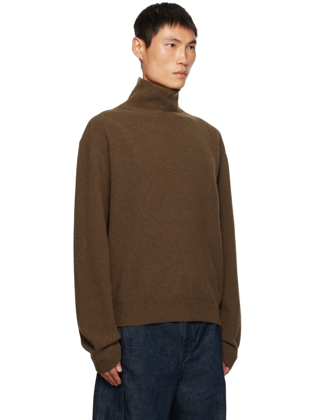 Brown Relaxed Turtleneck - 2