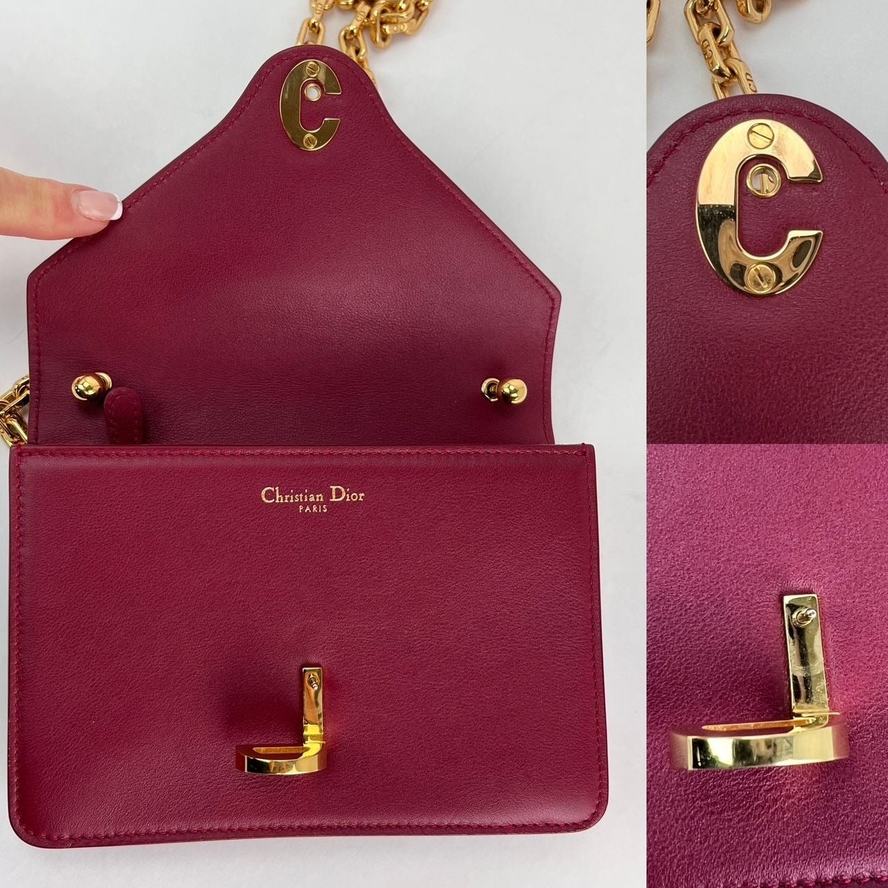Christian Dior C'est Dior Mini Flap Burgundy Leather Shoulder Bag - 5