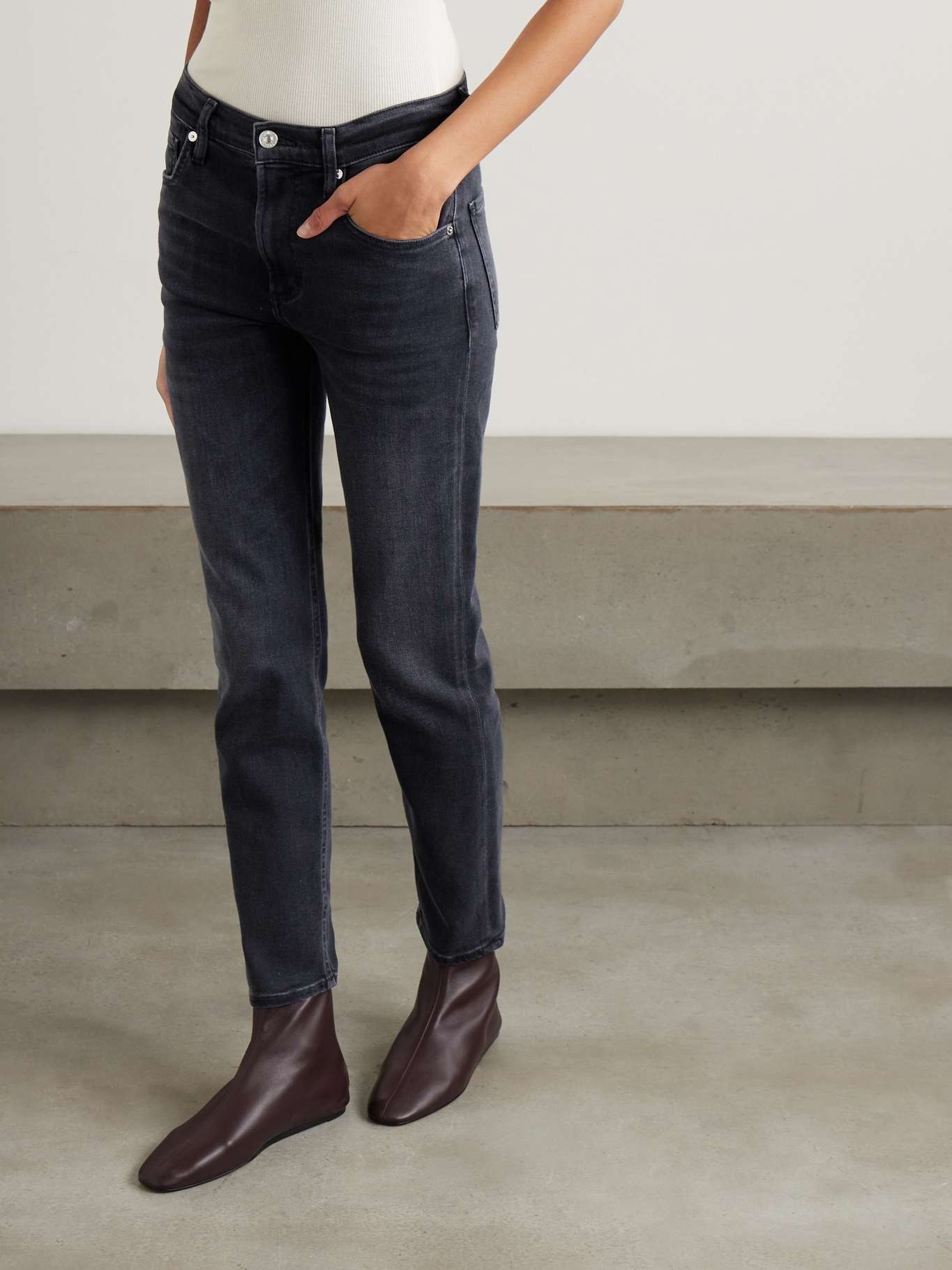 Isola mid-rise slim-leg jeans Black - 3