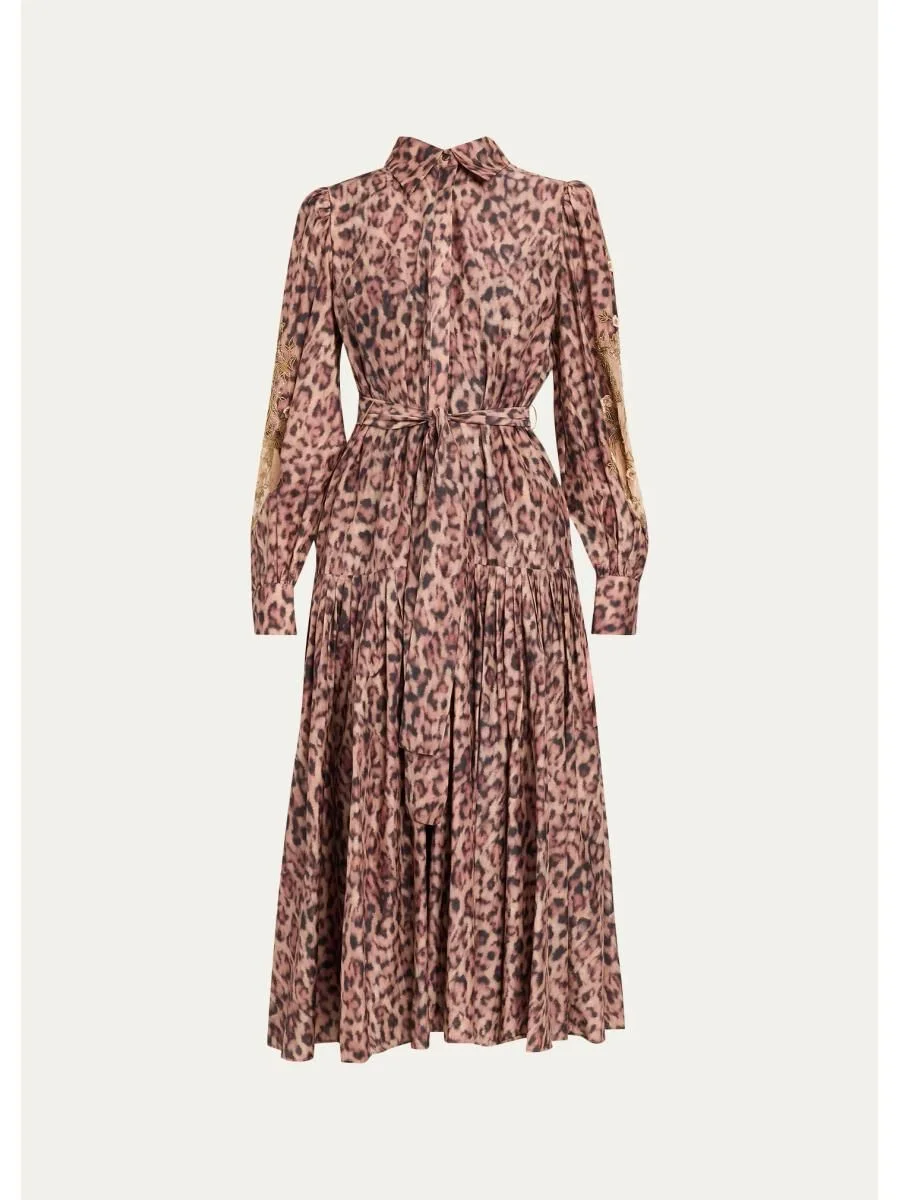 Jordy Beaded Animal-Print Midi Dress - 1