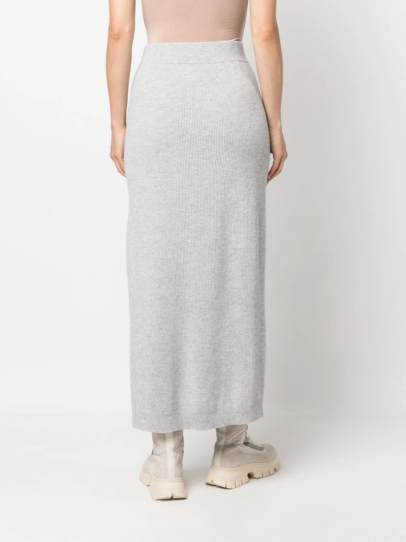 ribbed-knit side-slit skirt 4