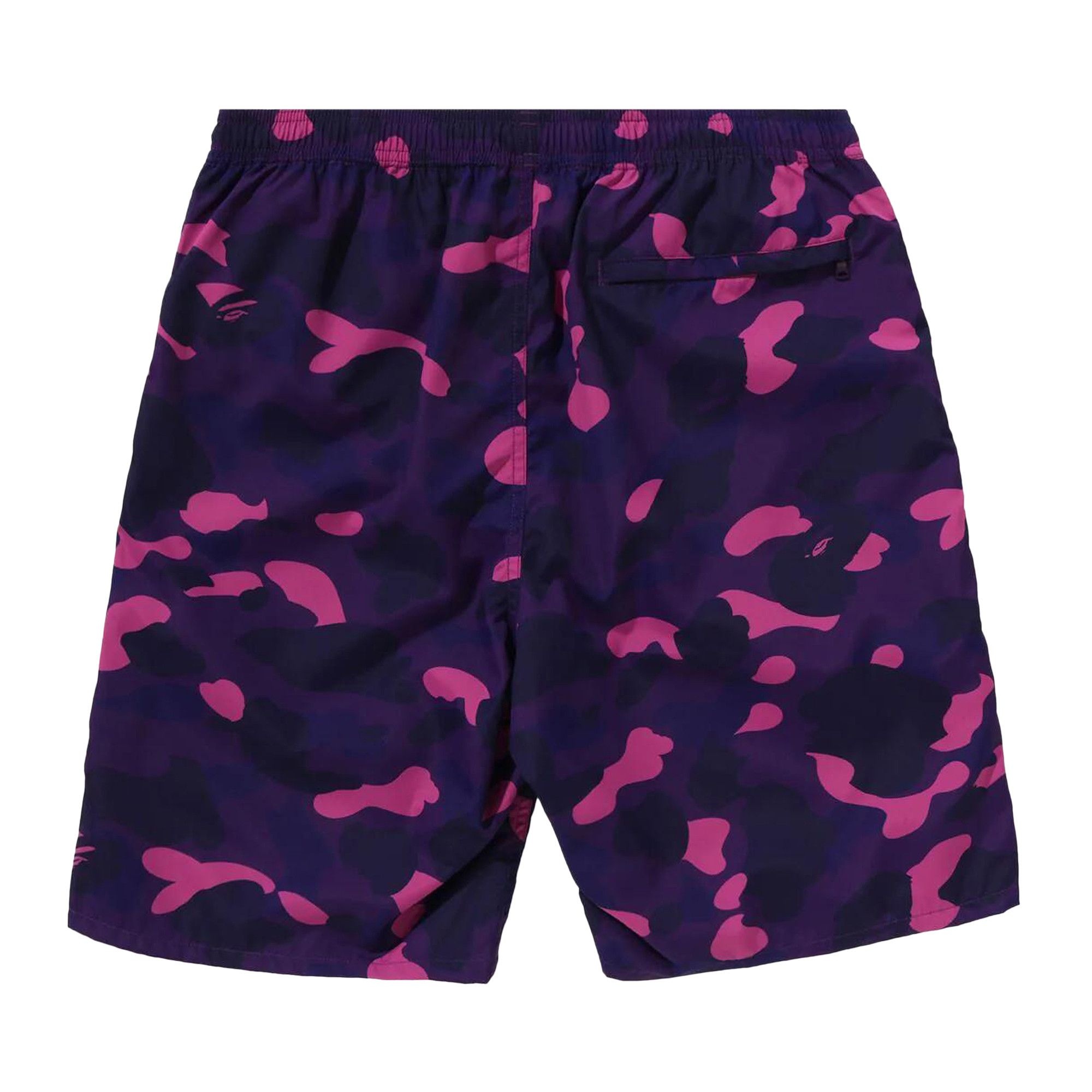 BAPE Color Camo Ape Head One Point Beach Shorts 'Purple' - 2