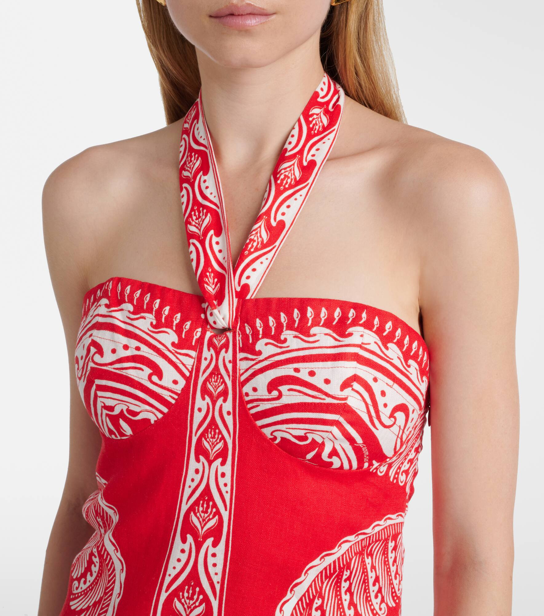 Majestic Coconut Tree linen minidress - 4