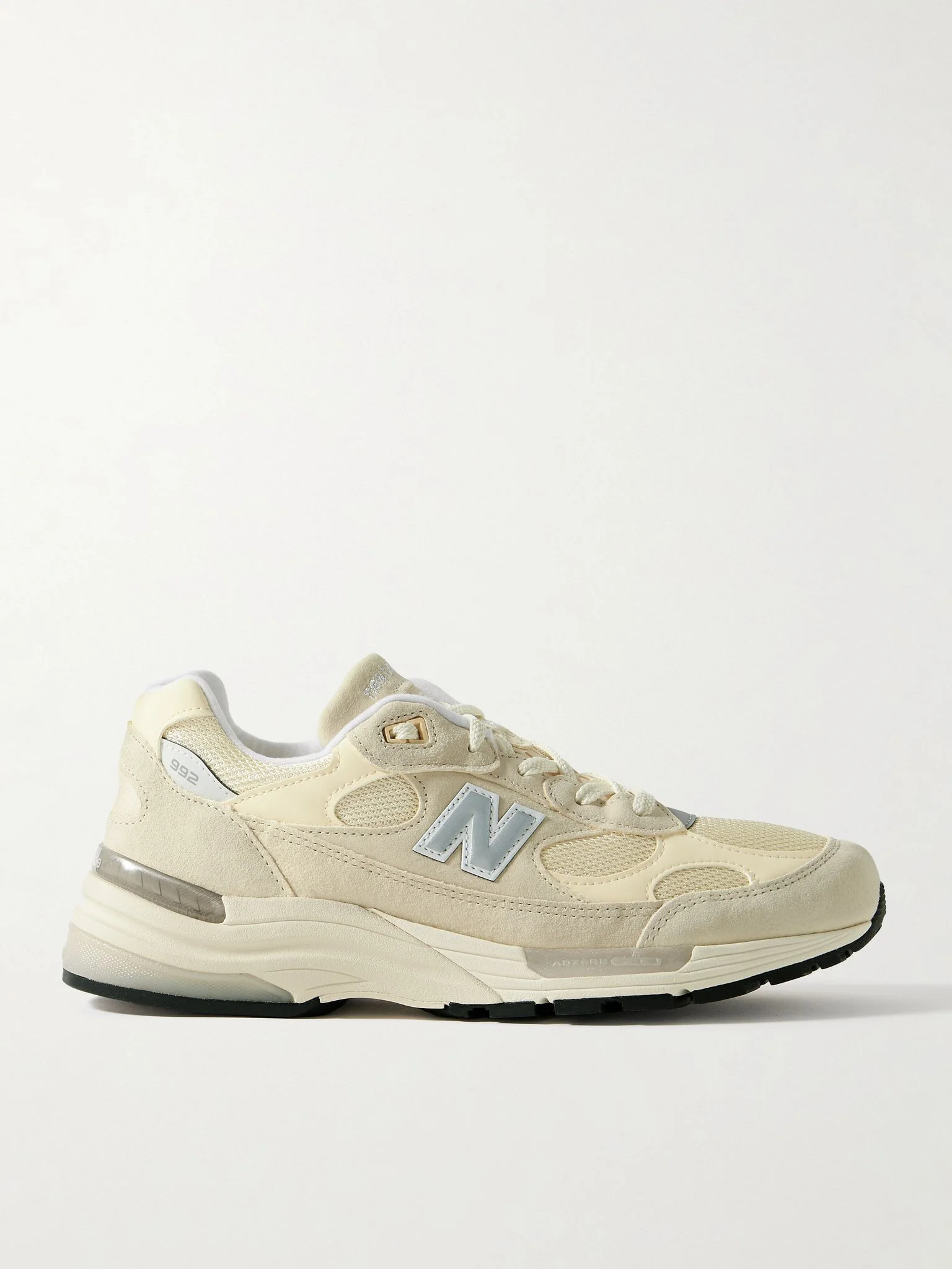 992 Suede, Leather and Mesh Sneakers Cream - 1