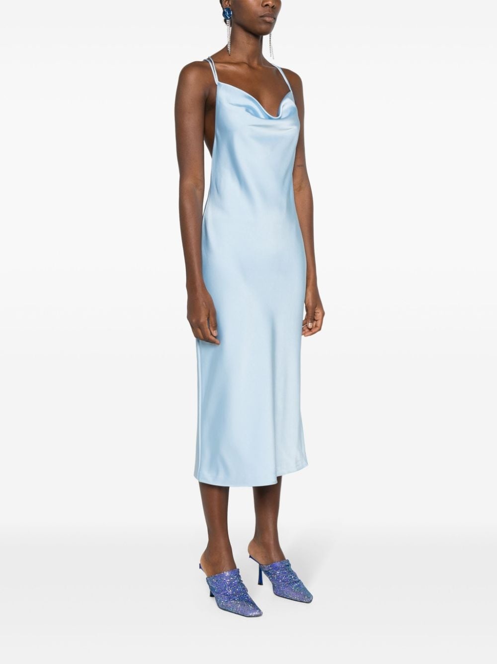satin midi slip dress - 3