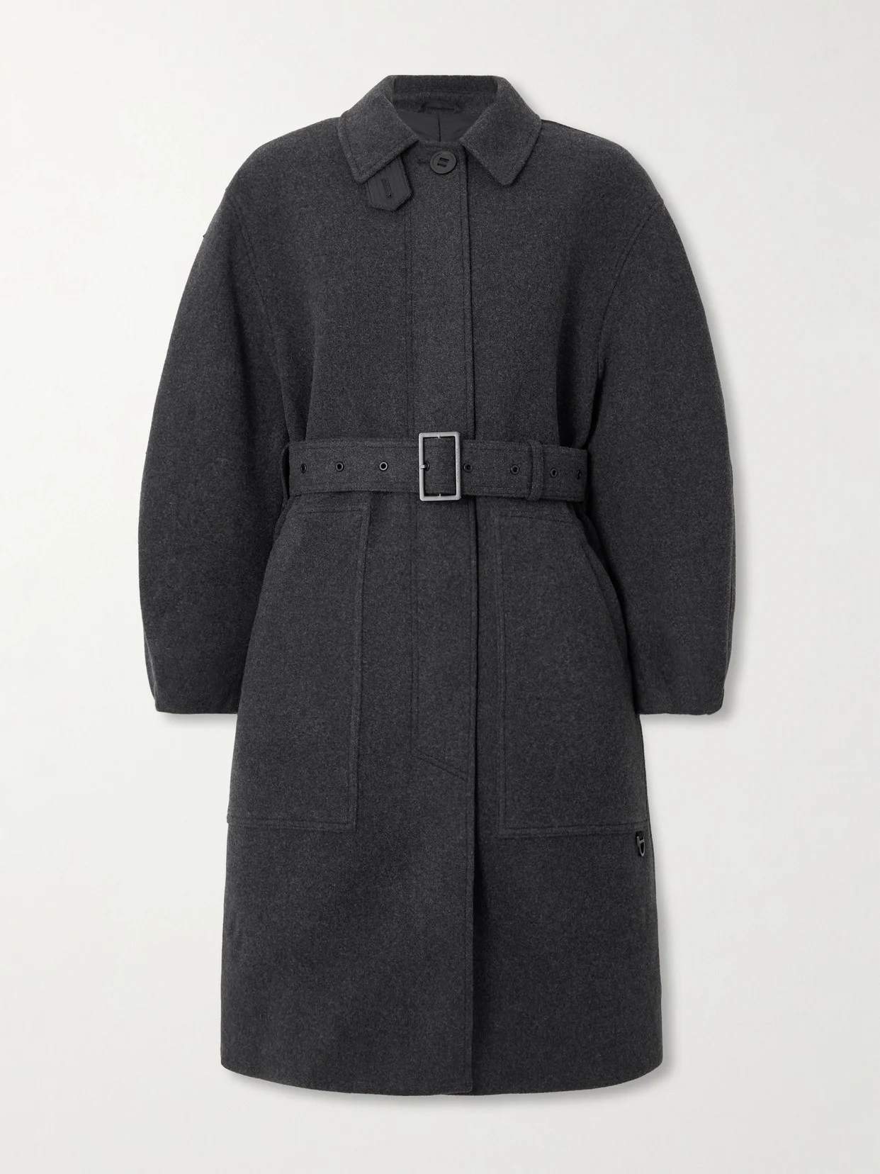 Mila Belted Brushed Padded Wool-blend Coat - 1