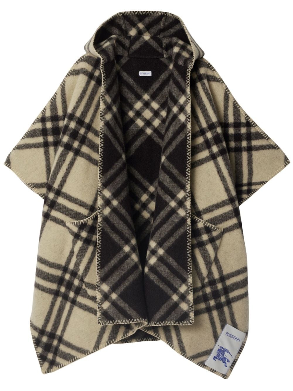 reversible checkered cape - 1