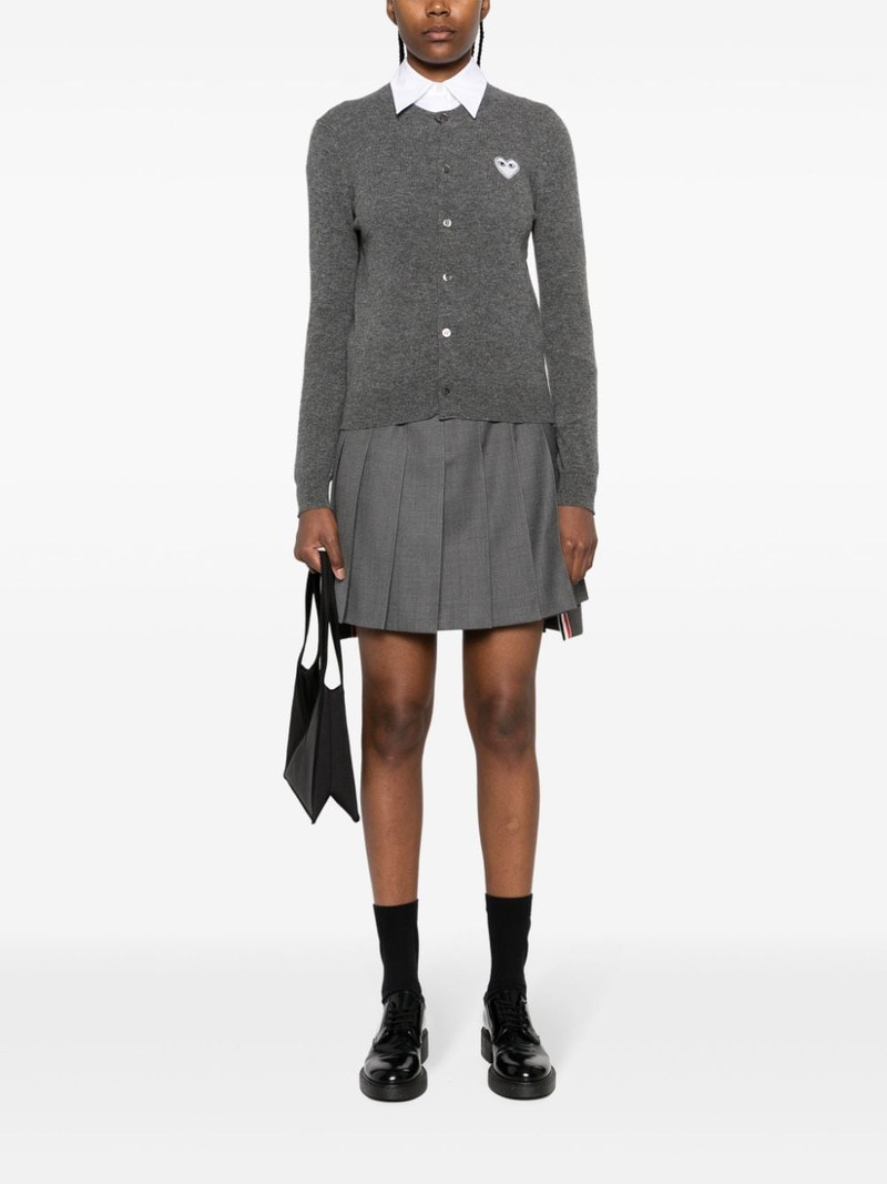 Comme des Garçons PLAY heart embellished cardigan outlook
