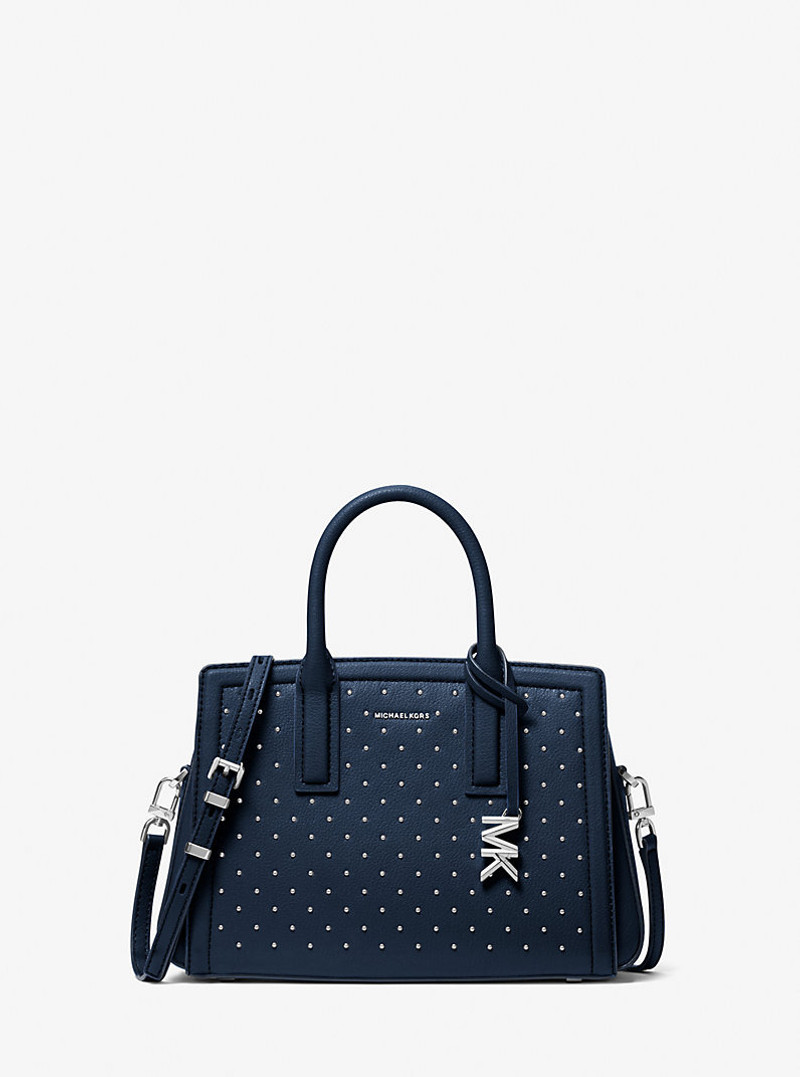 Laila Small Studded Leather Satchel 1