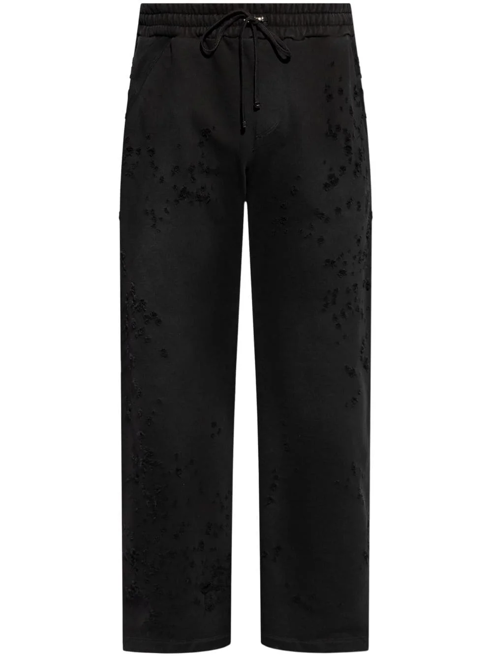 distressed finish straight-legged jogging trousers - 1