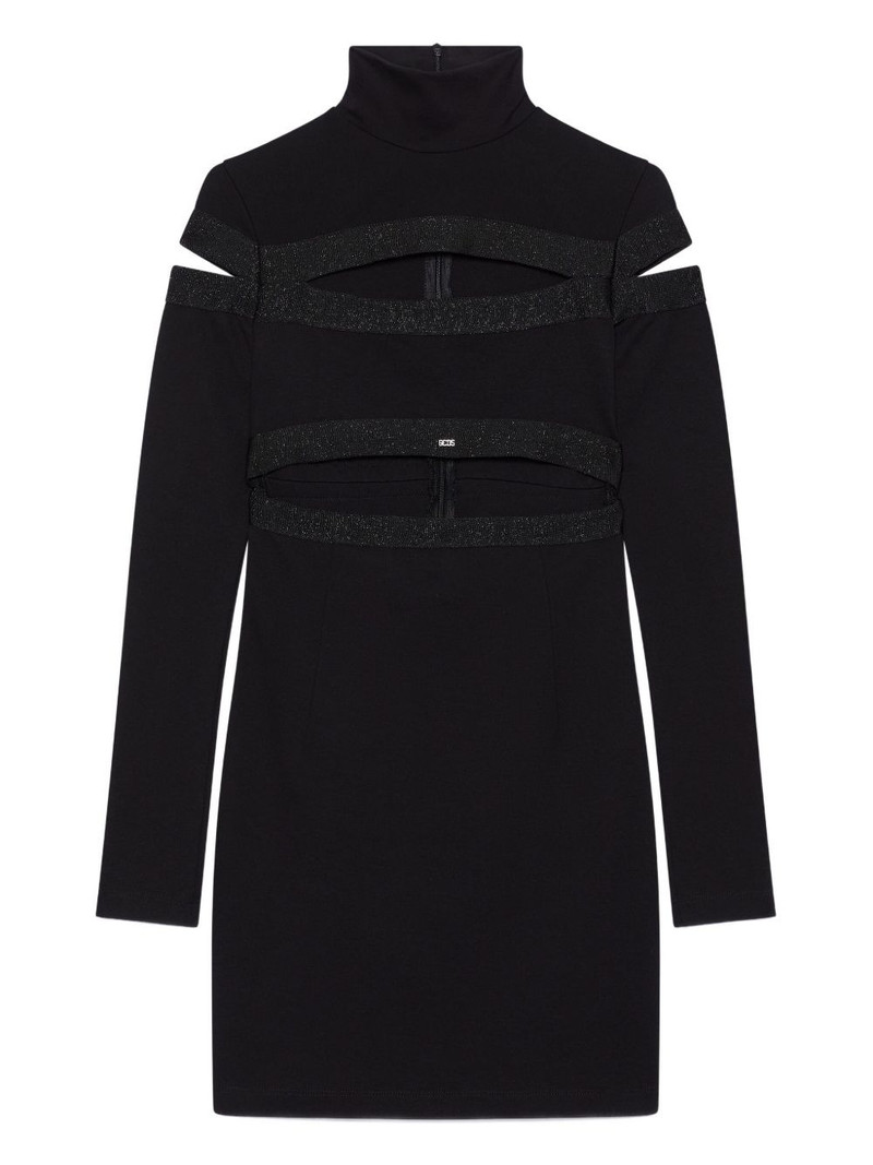 cut-out turtleneck mini dress 1