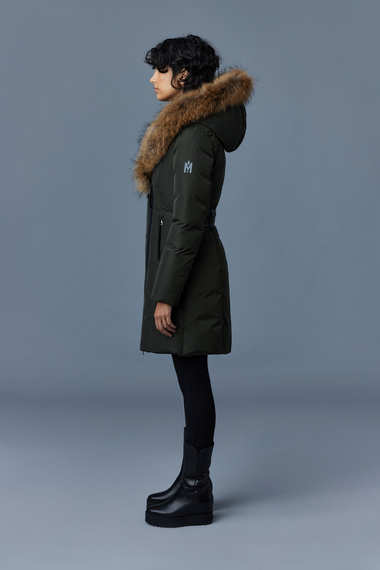 KAY down coat with natural fur Signature Mackage Collar - 3